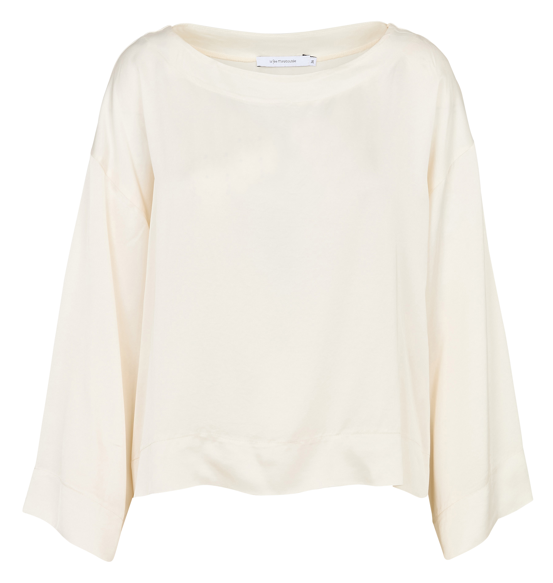 Loose fit boat neck satin top LA FEE MARABOUTEE White