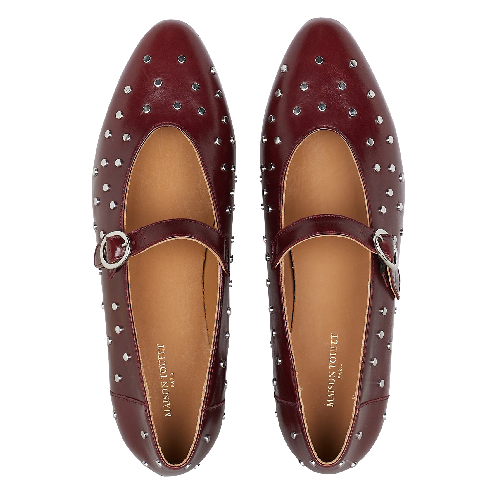 Ballerina's van bedrukt suède leer MAISON TOUFET Rood