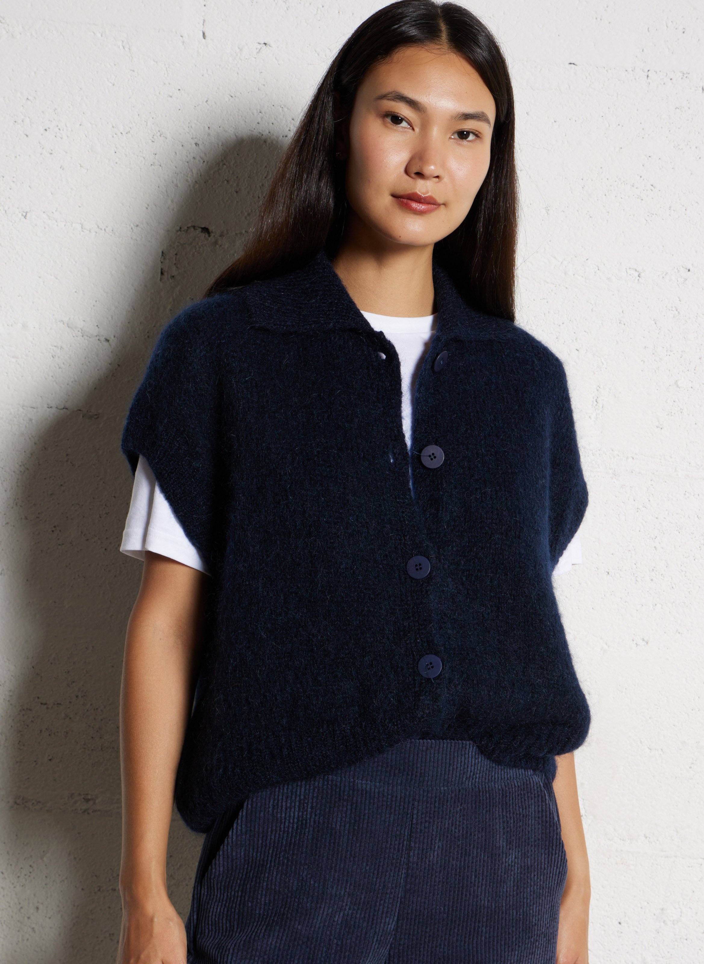 Gilet col classique ample PLEASE