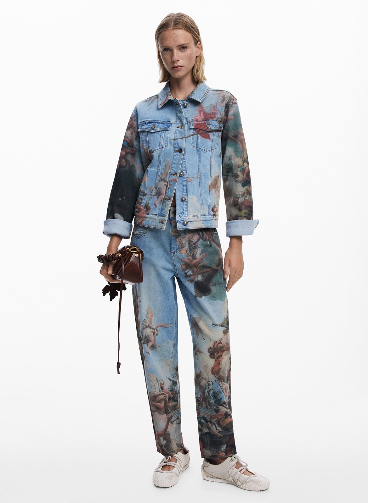 Pantaloni a palloncino con motivi in misto cotone DESIGUAL Blu