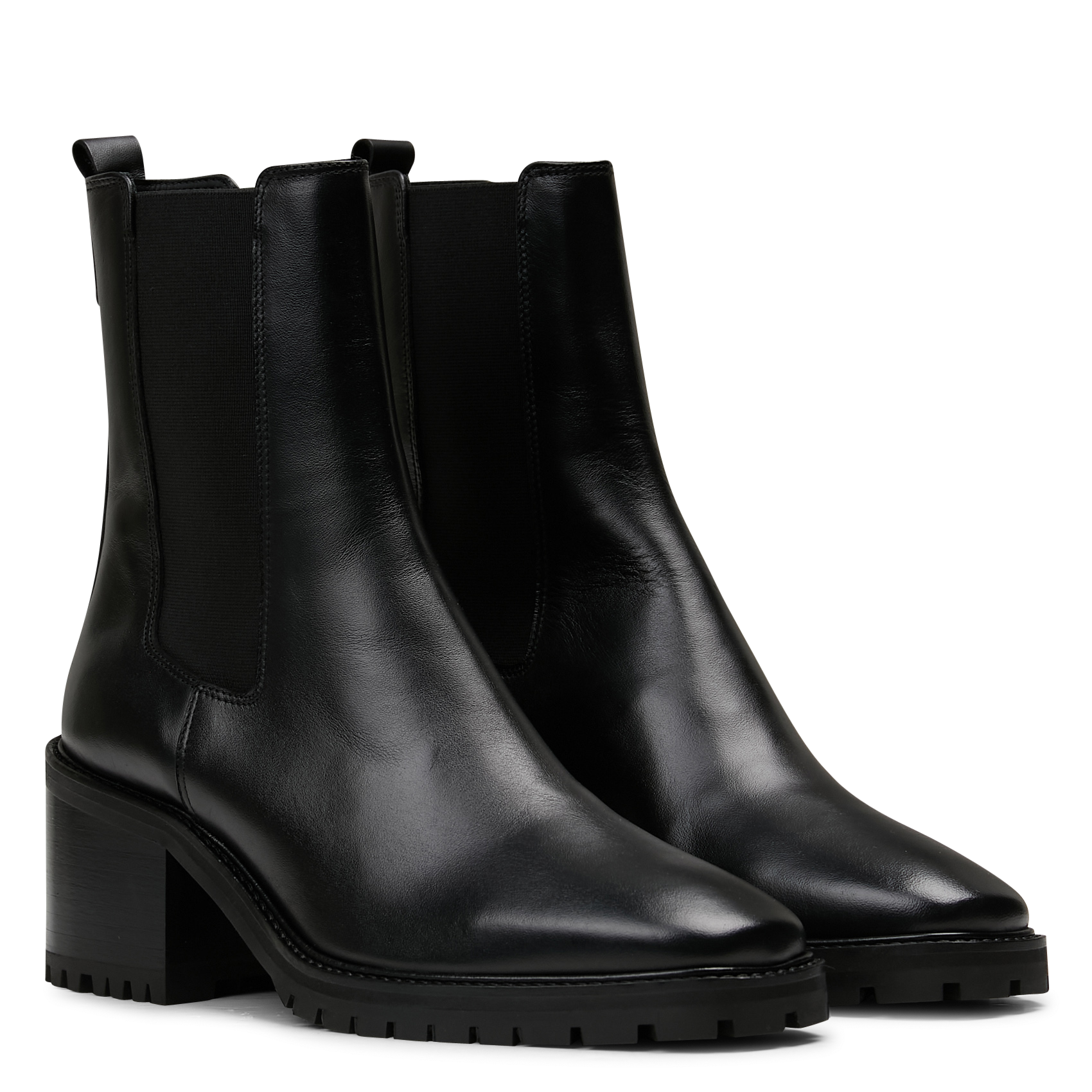 Bottines à talons en cuir RIVECOUR Noir