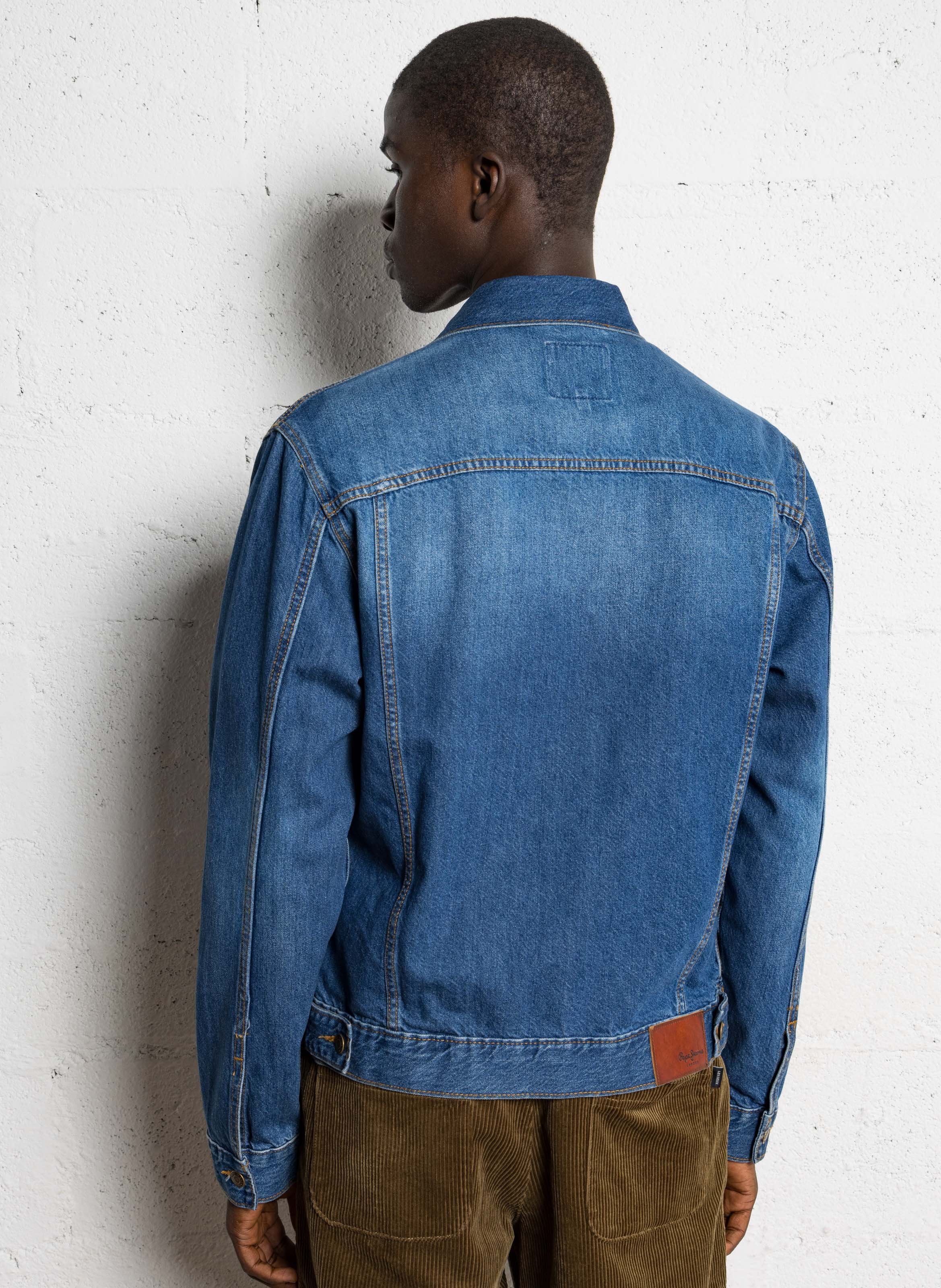 Veste droite en coton PEPE JEANS Bleu