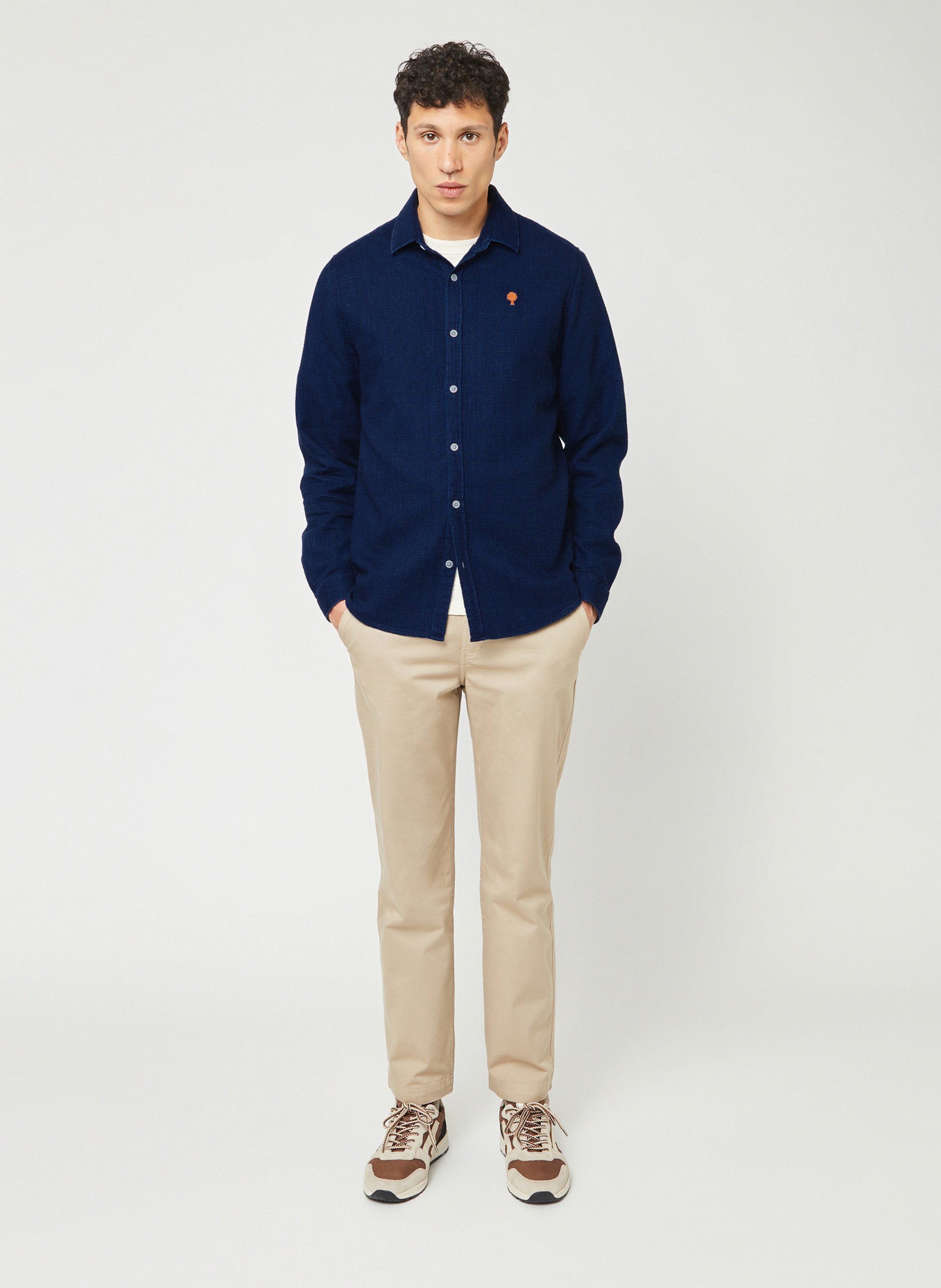 Chemise col classique en coton recyclé FAGUO Jean brut