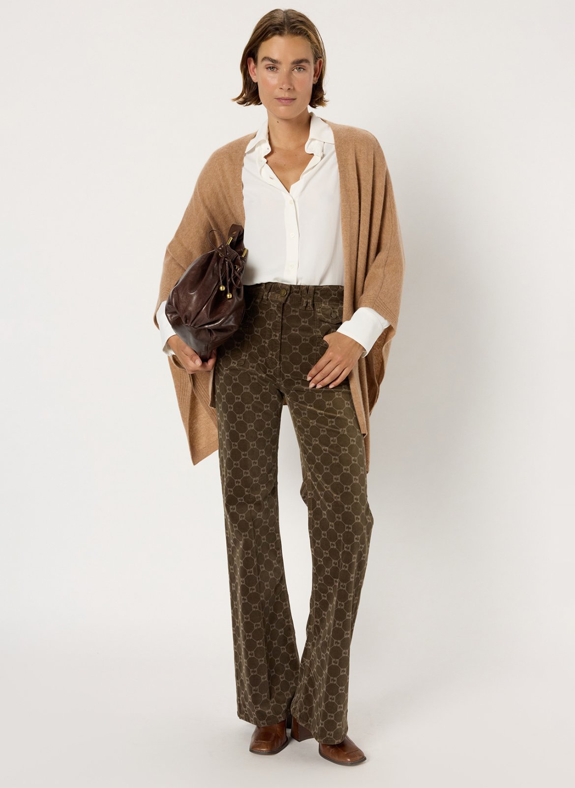 Loose-fit cashmere poncho GERARD DAREL Brown