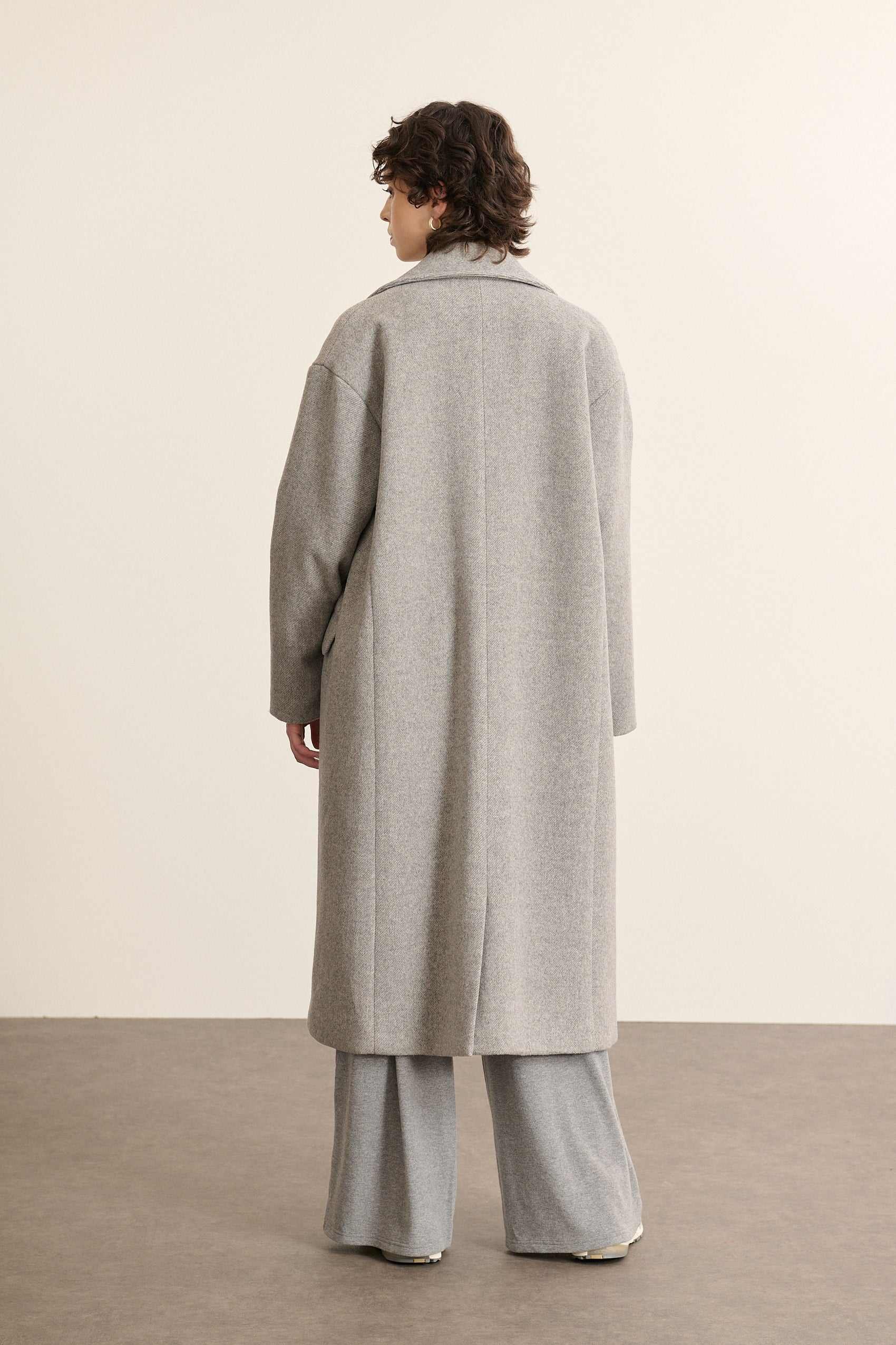 Oversized long wool blend coat GARANCE PARIS Grey