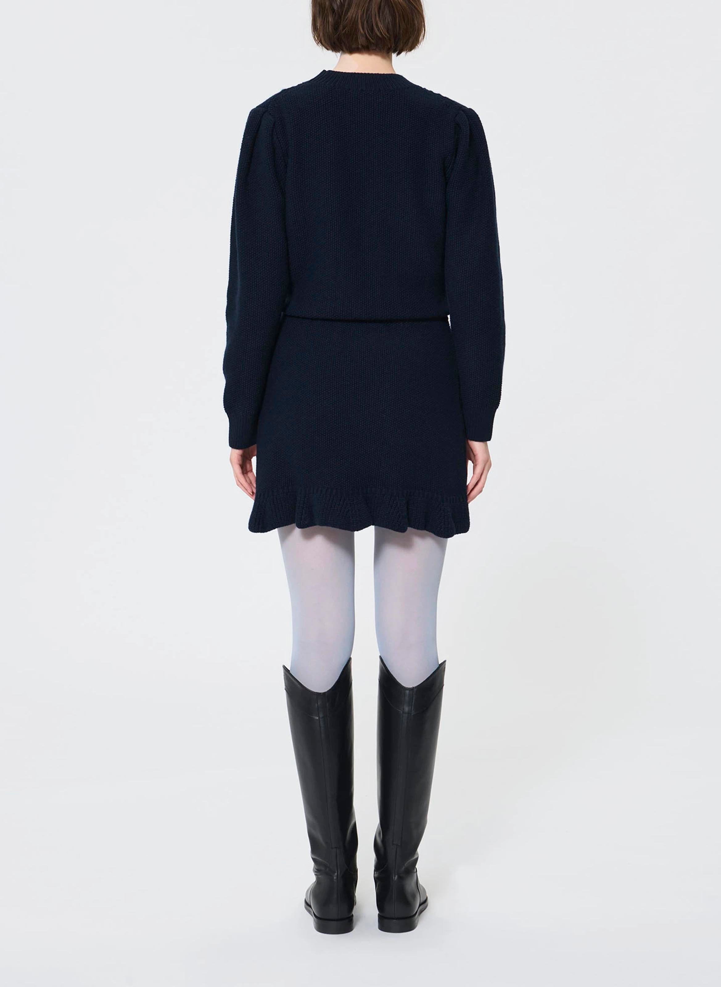 Short flared wool-blend skirt TARA JARMON Blue