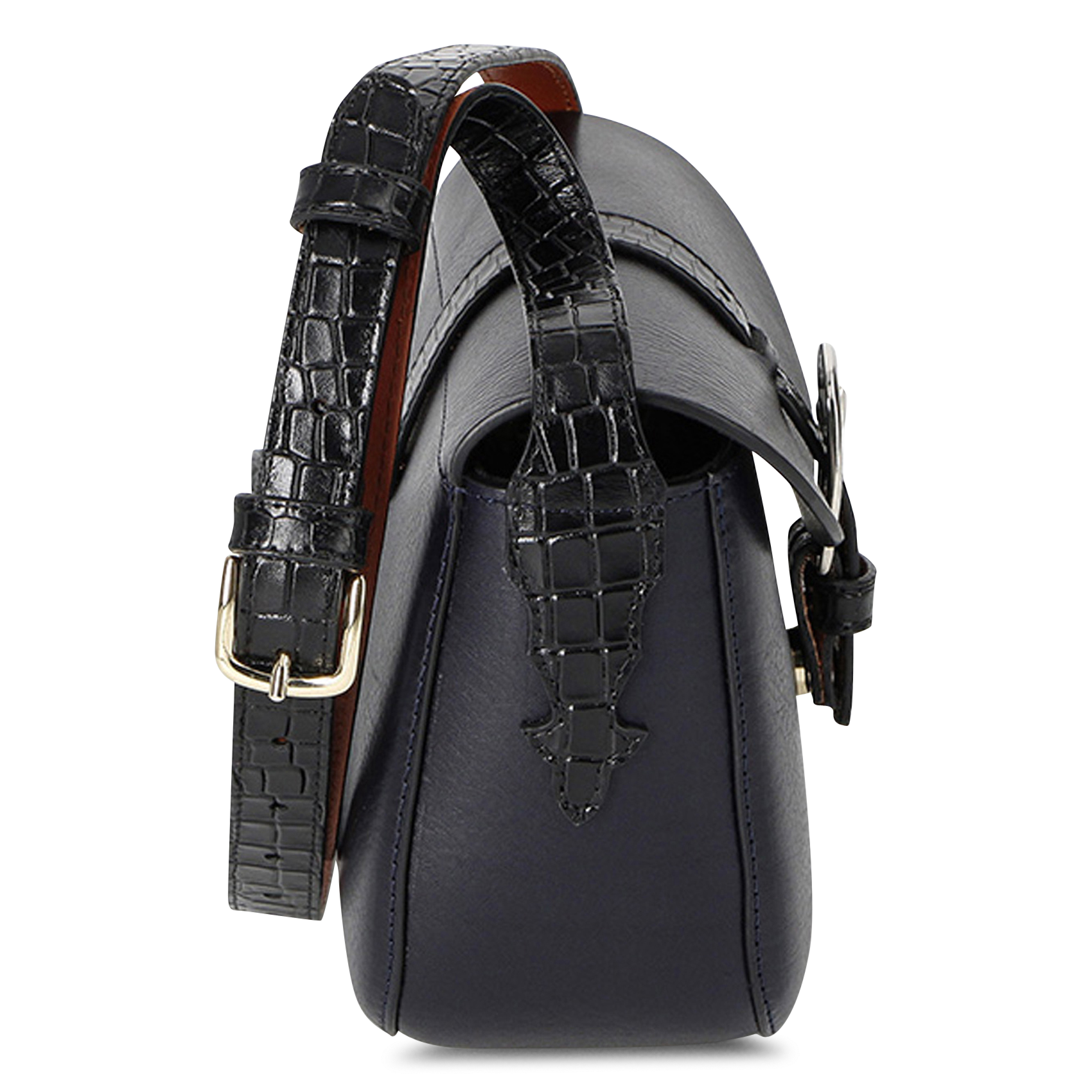 Grained leather bag HERBERT FRERE SOEUR Blue