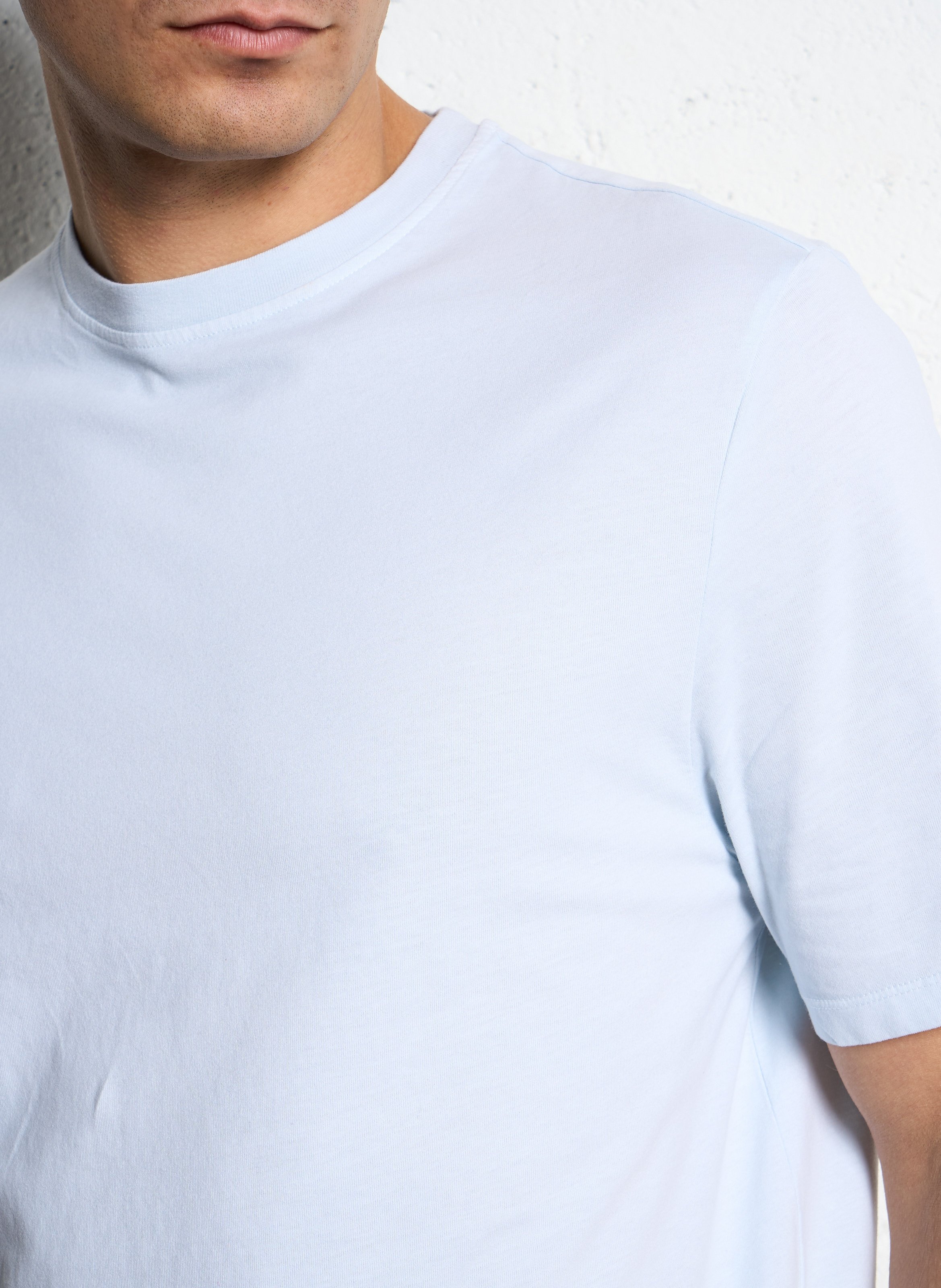 Tee-shirt droit col rond en coton IKKS Bleu