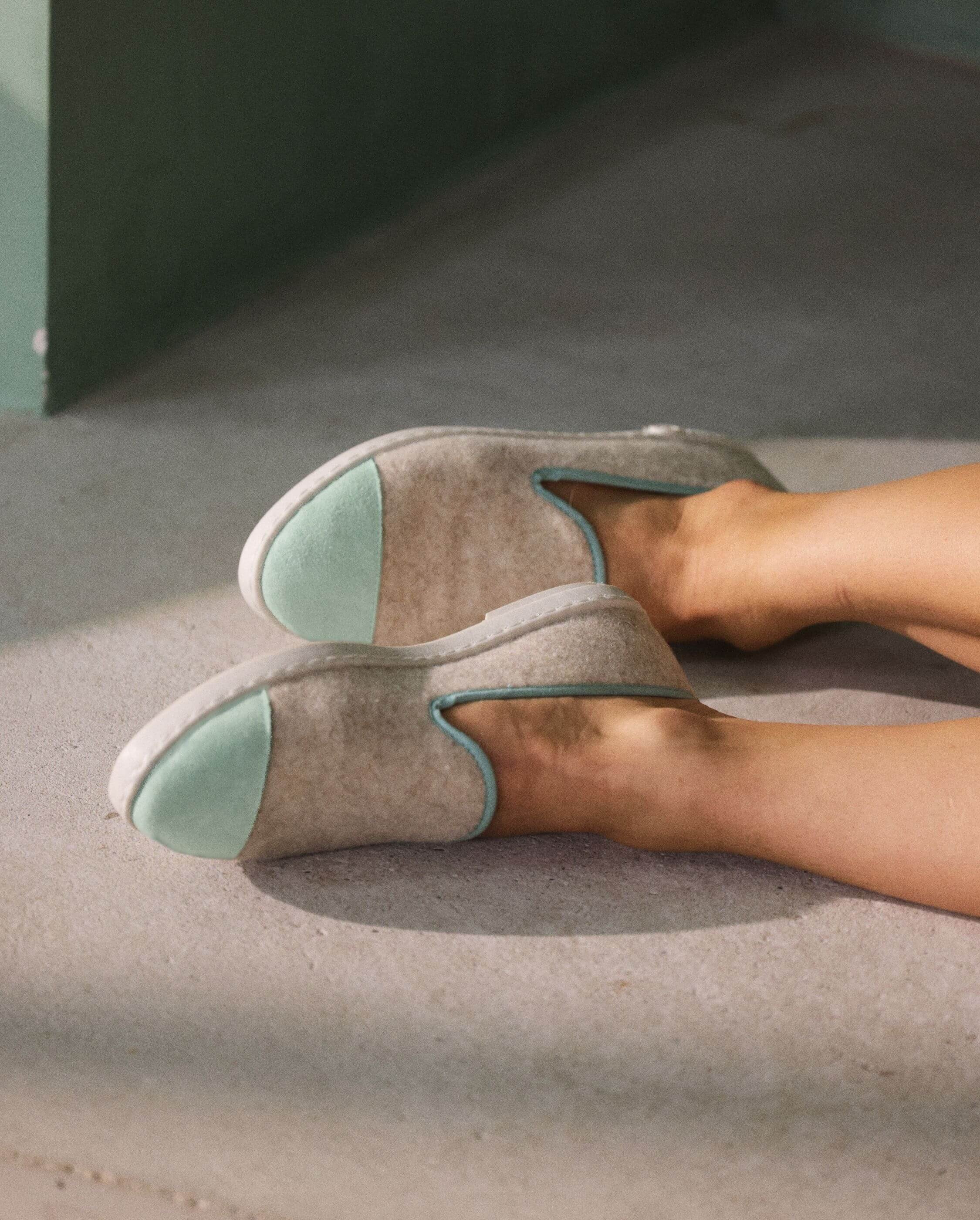 Women's wool slipper, sage beige ANGARDE Beige