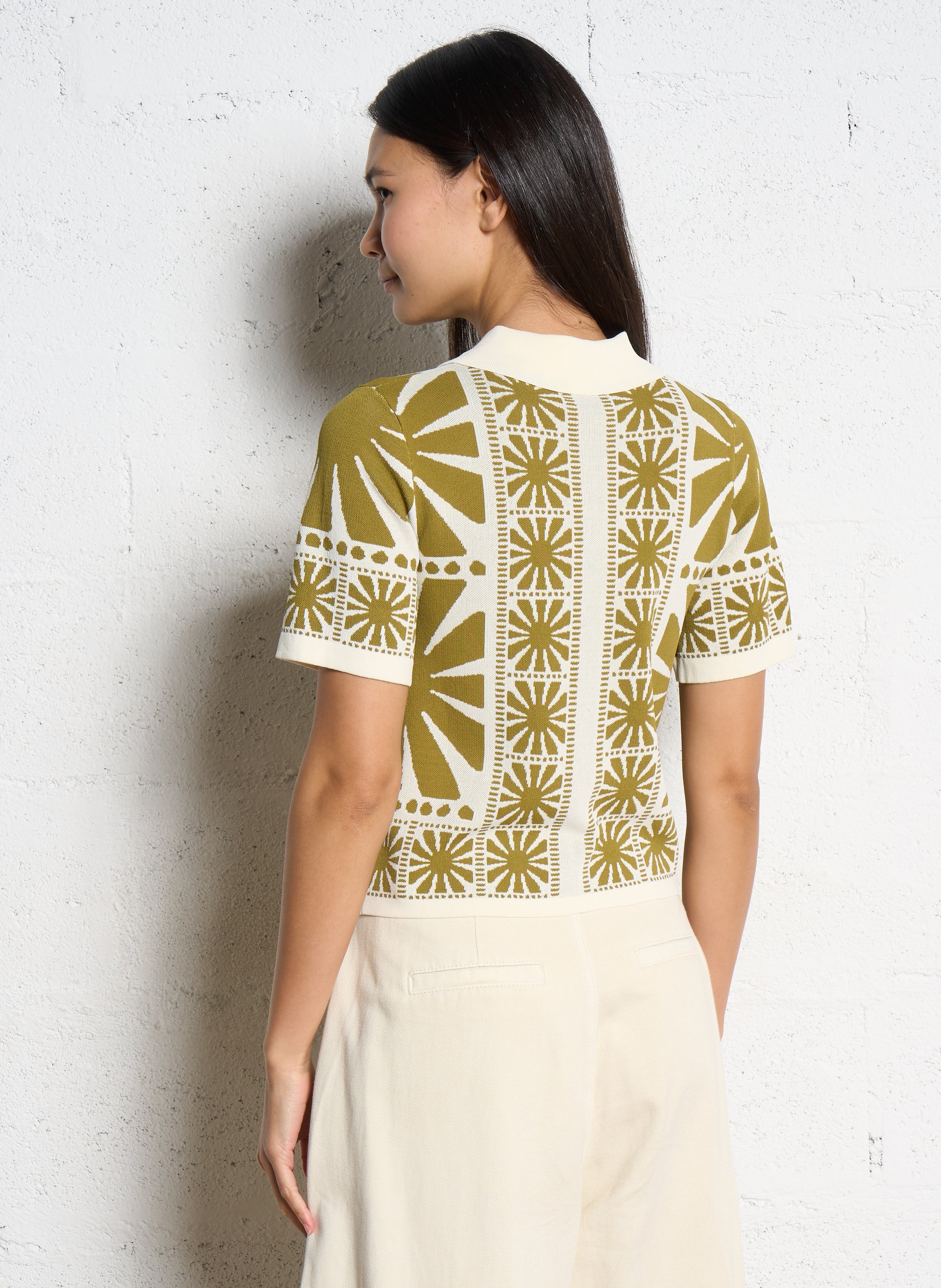 Gilet droit manches courtes imprimé SUNCOO Vert