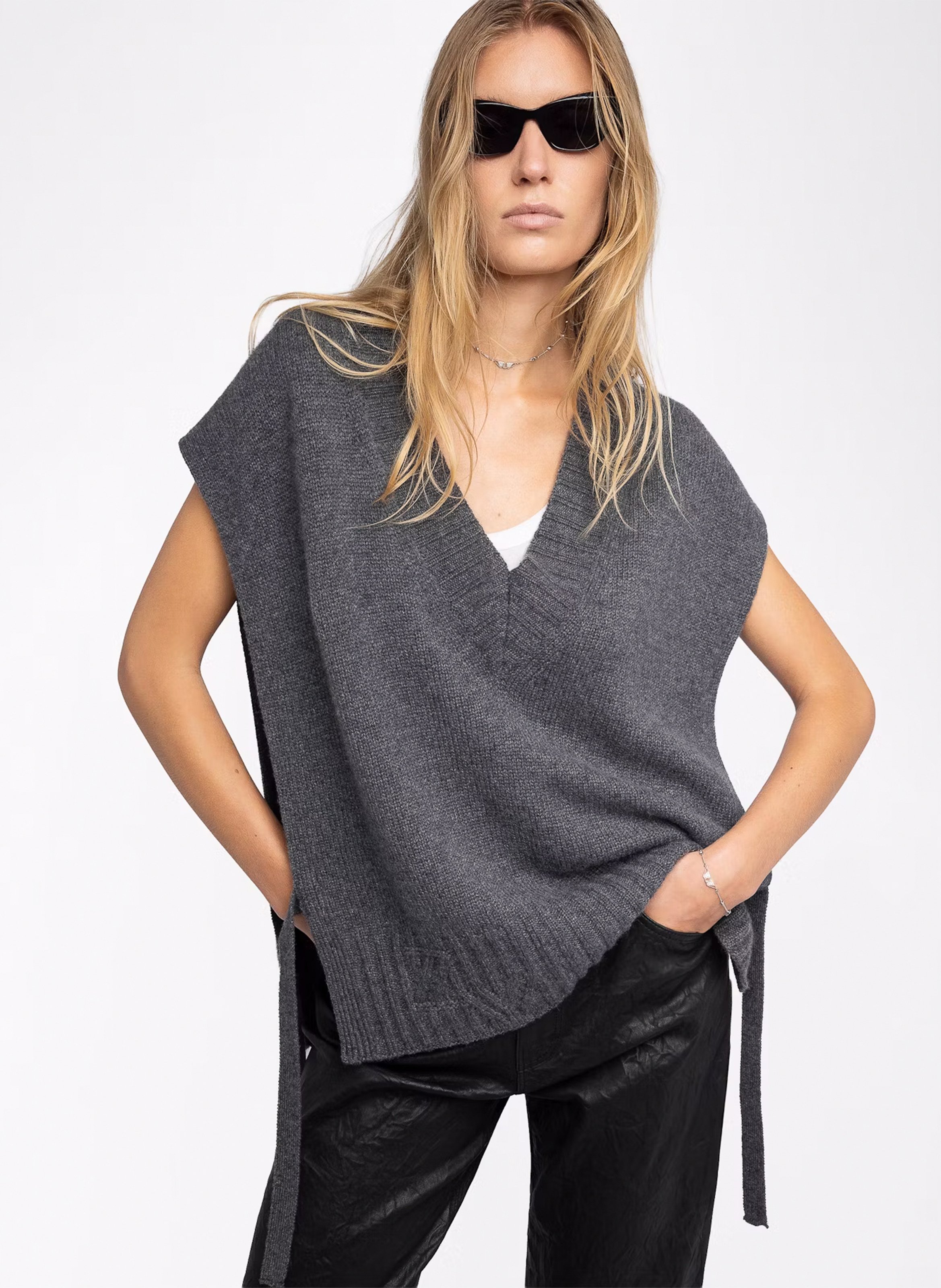 Pull oversize en cachemire ZADIG&VOLTAIRE Gris