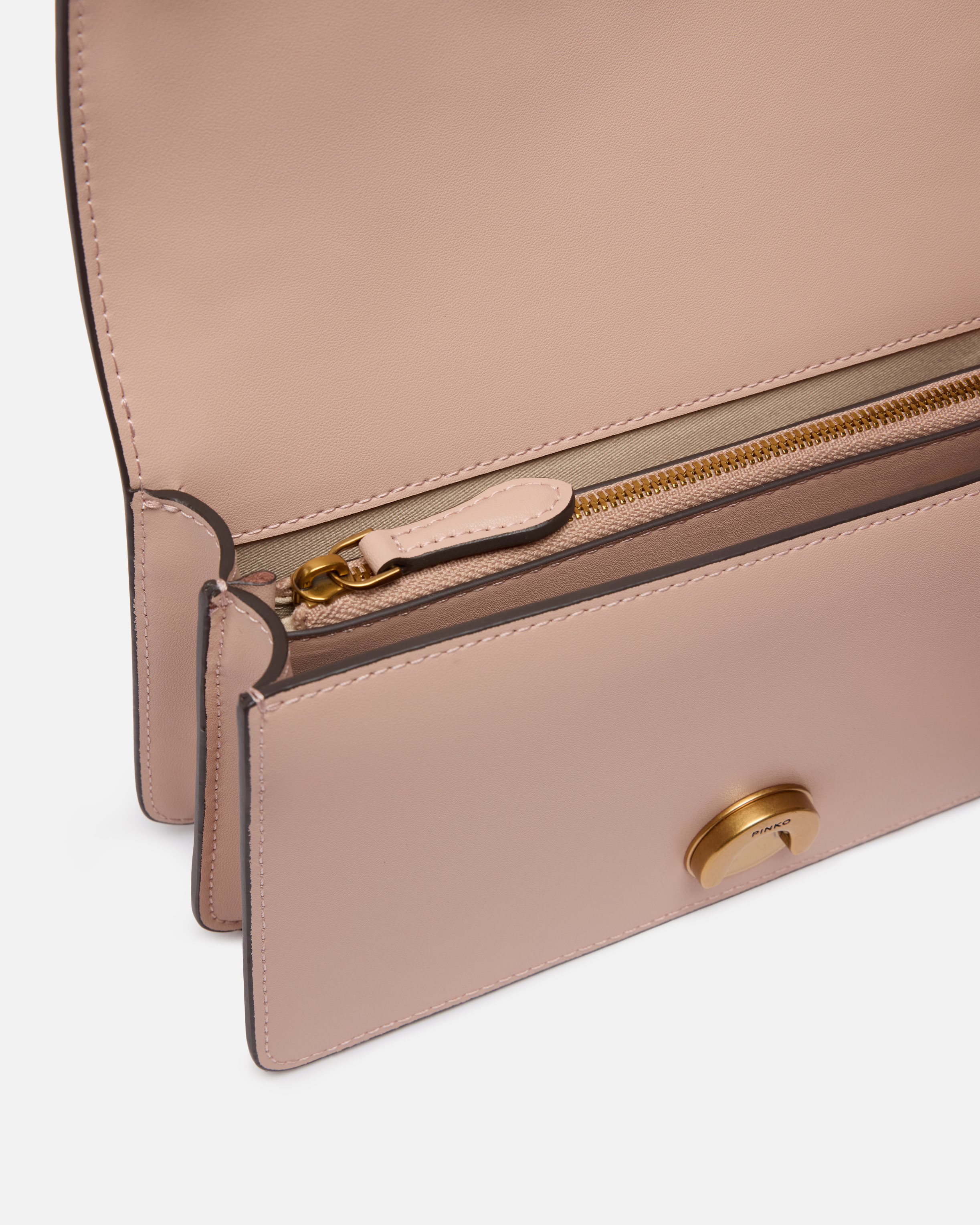 Small Love Bag One leather crossbody bag PINKO Pink