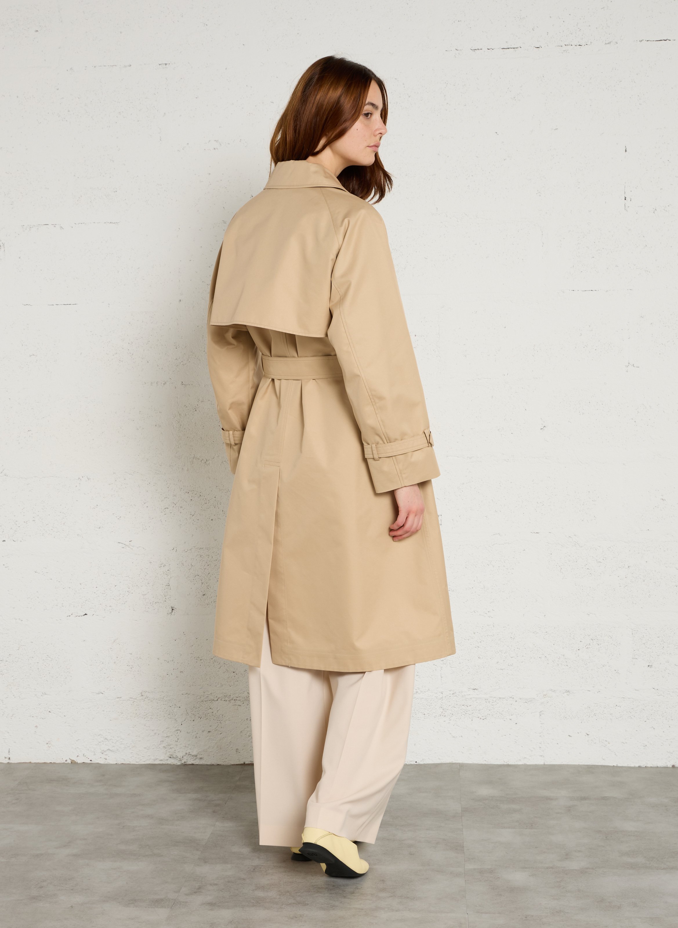 Trench col classique en coton mélangé MAX MARA WEEK END Beige