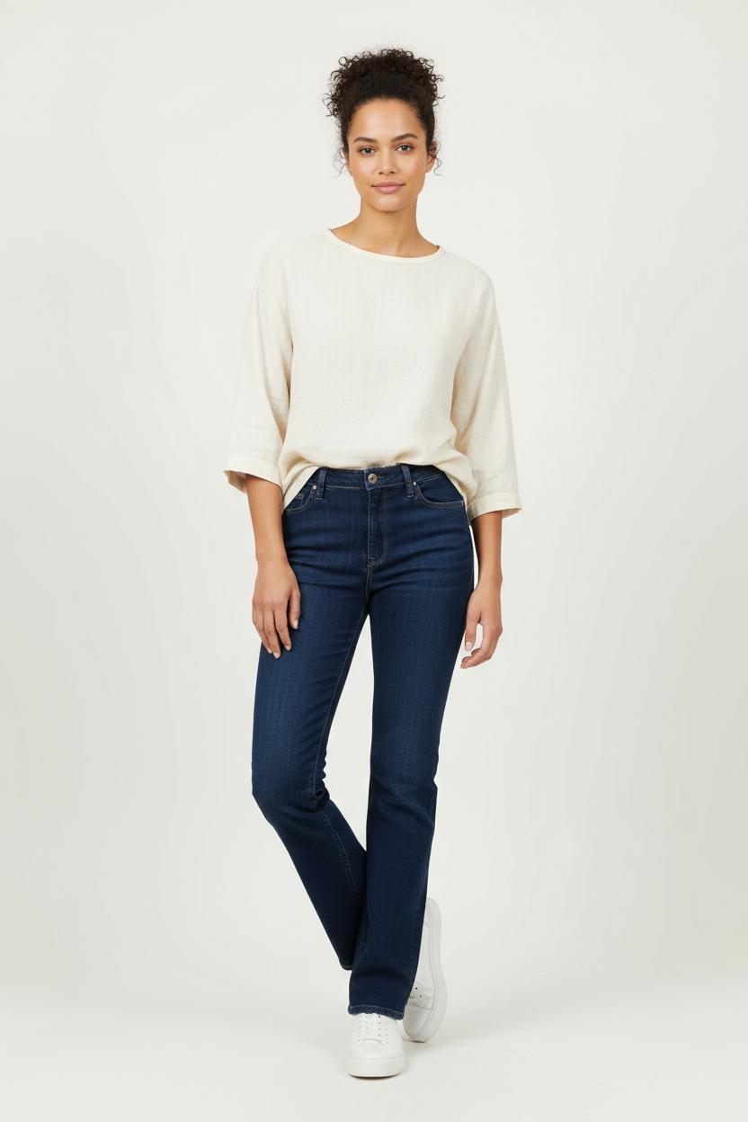 Cropped slim jeans with studs LEE - Seconde Main Blue