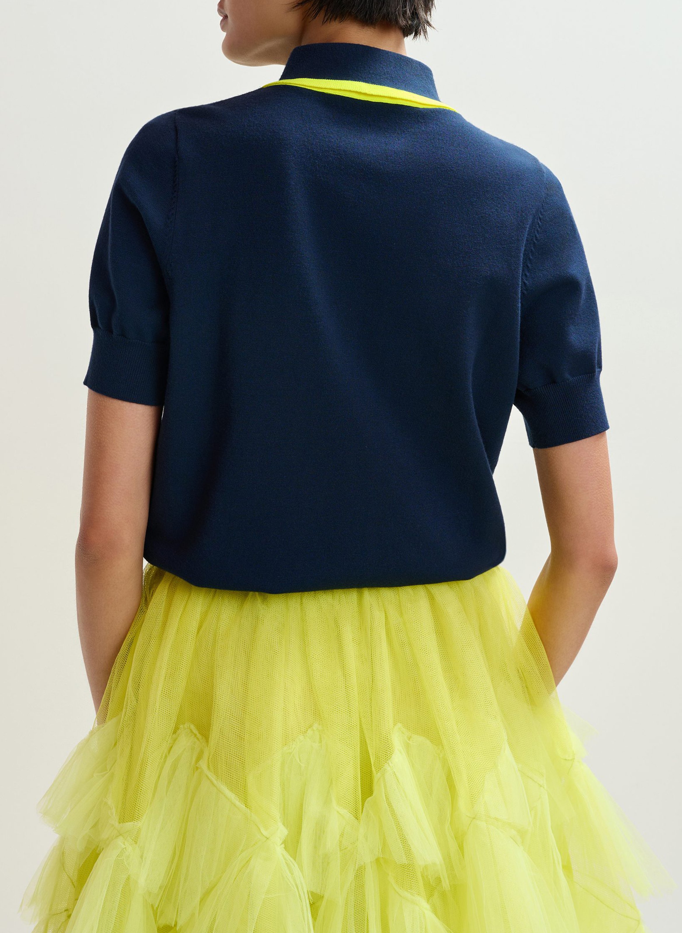 Polo with Knotted Collar ESSENTIEL ANTWERP Blue