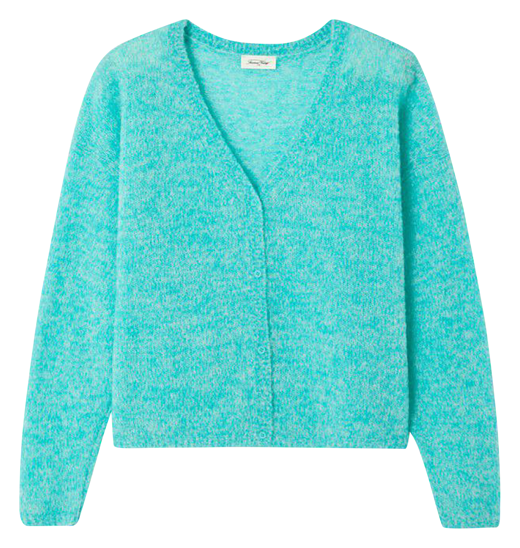 Gerade geschnittene Wollmix-Jacke mit V-Ausschnitt AMERICAN VINTAGE