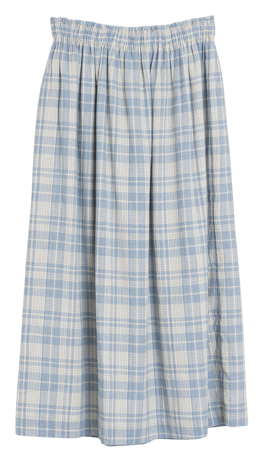 Jupe longue fluide à carreaux INDI & COLD Bleu