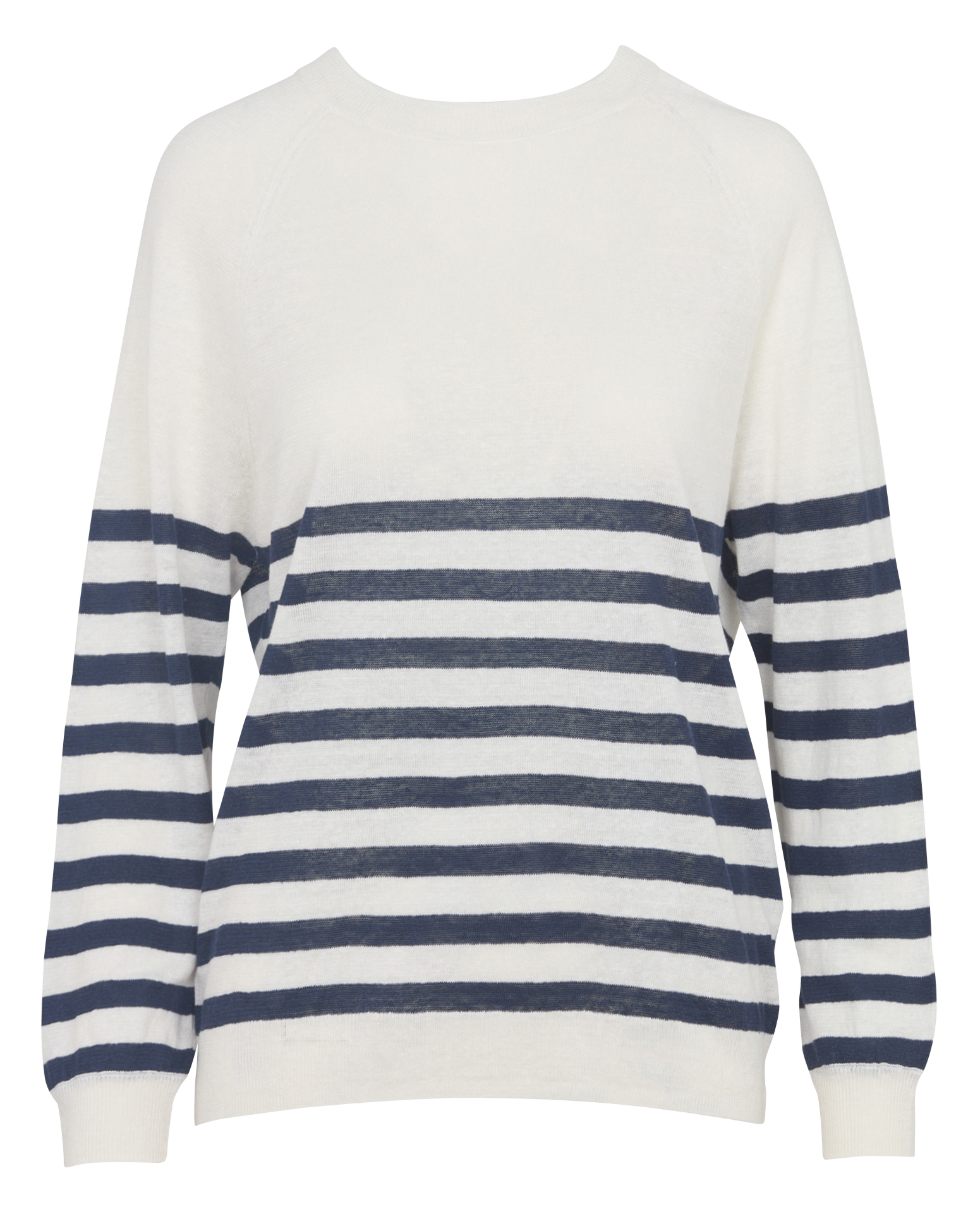 Oversize Rundhalsausschnitt Pullover aus Leinen SUD EXPRESS Blau