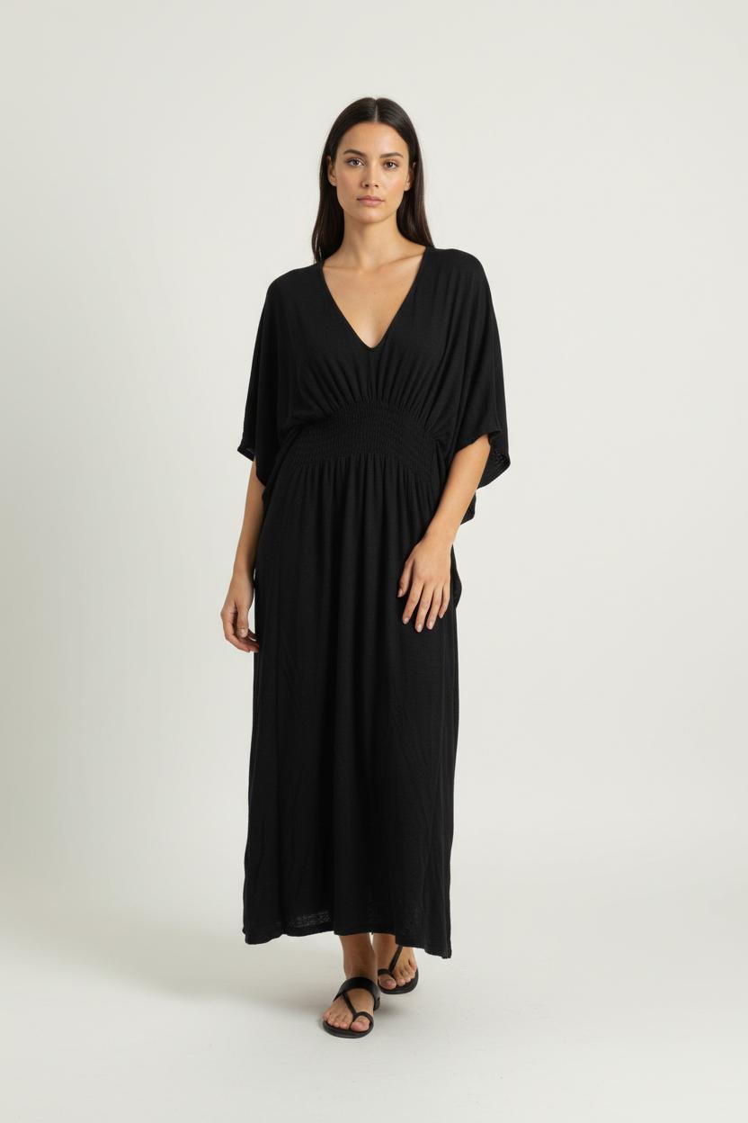 Robe courte & midi MAJESTIC FILATURES - SECONDE MAIN Noir
