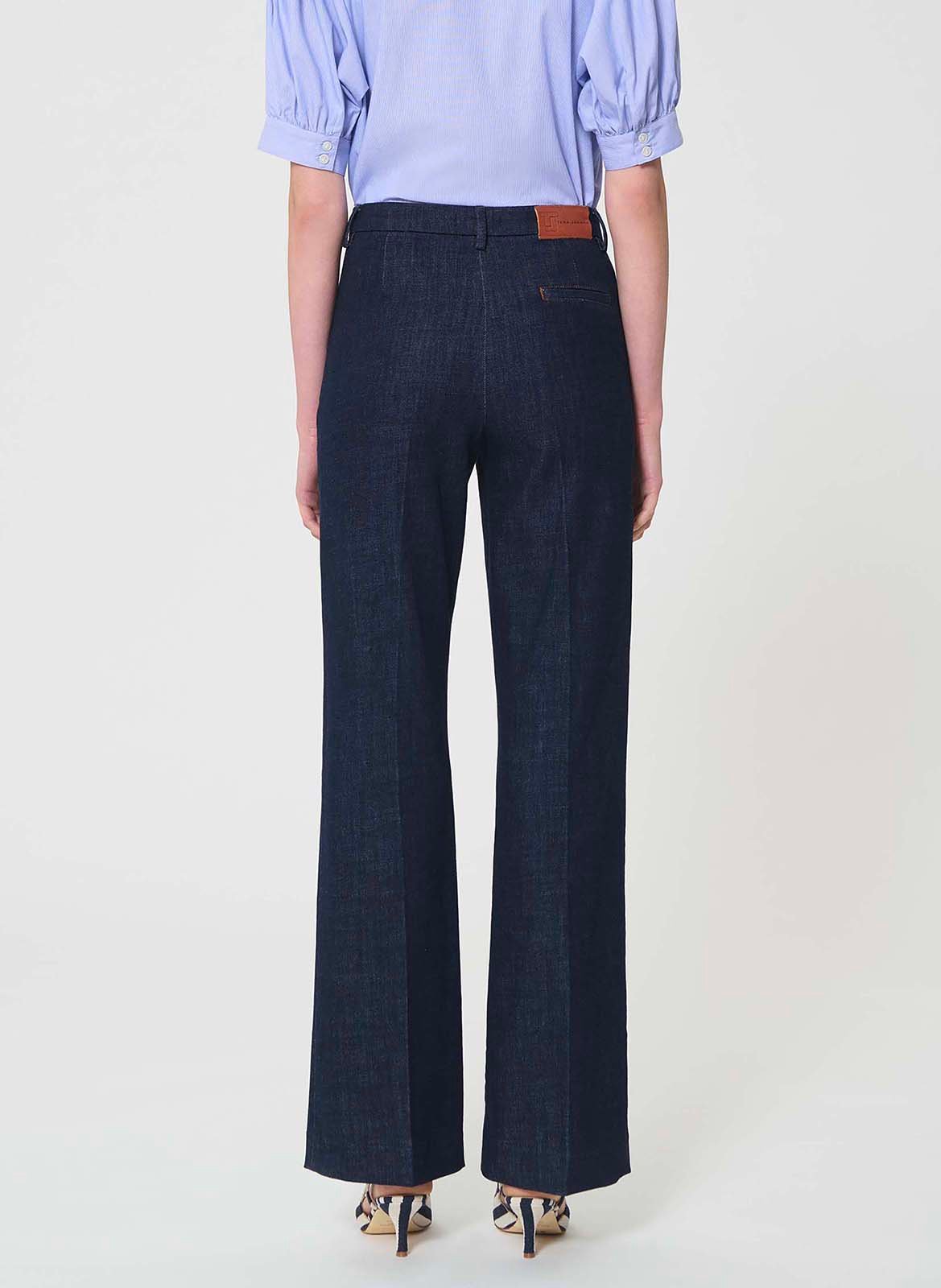 Bootcut jeans van gemengd katoen TARA JARMON Blauw