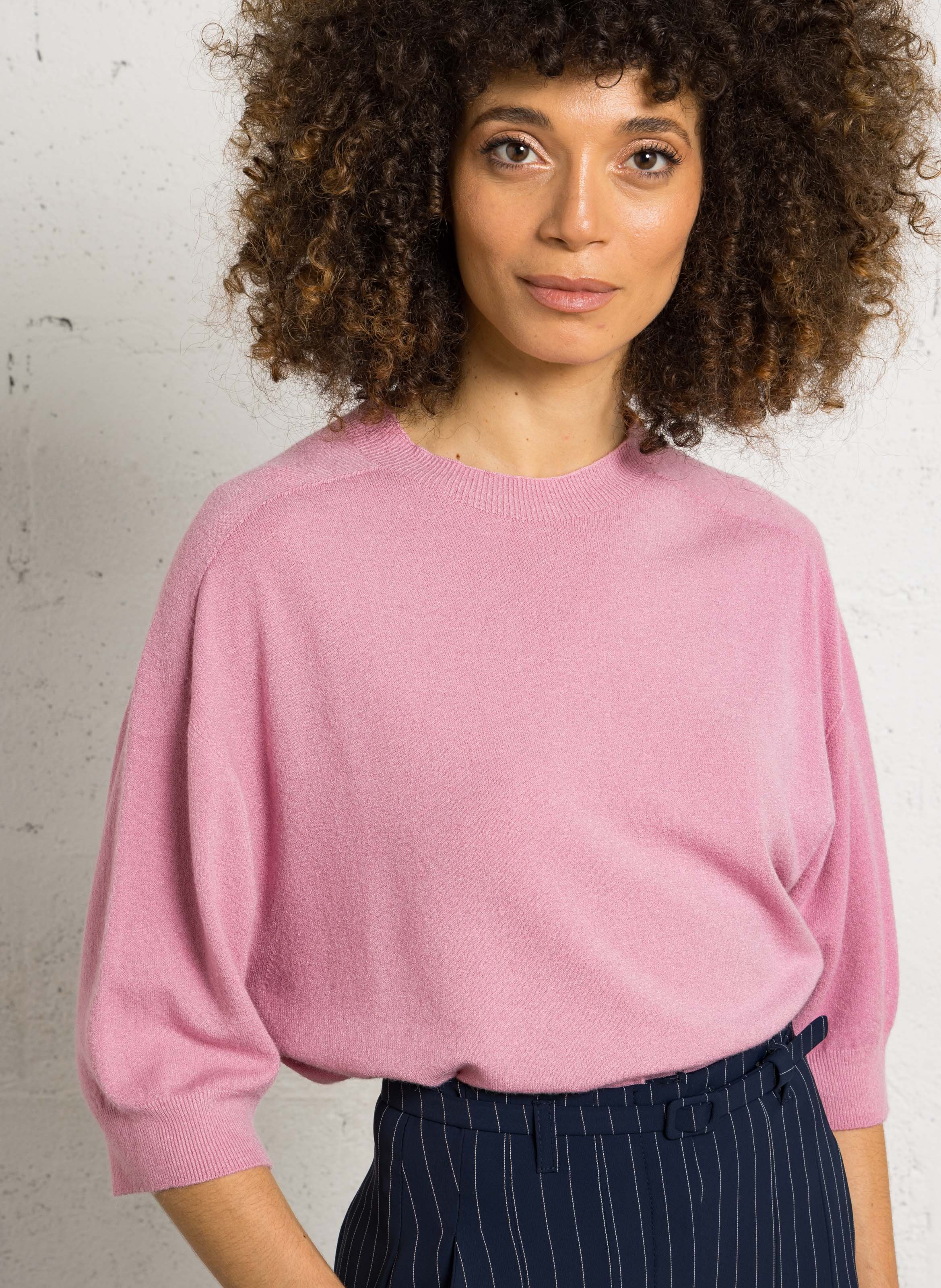 Pull ample col rond en maille mélangée IMPERIAL