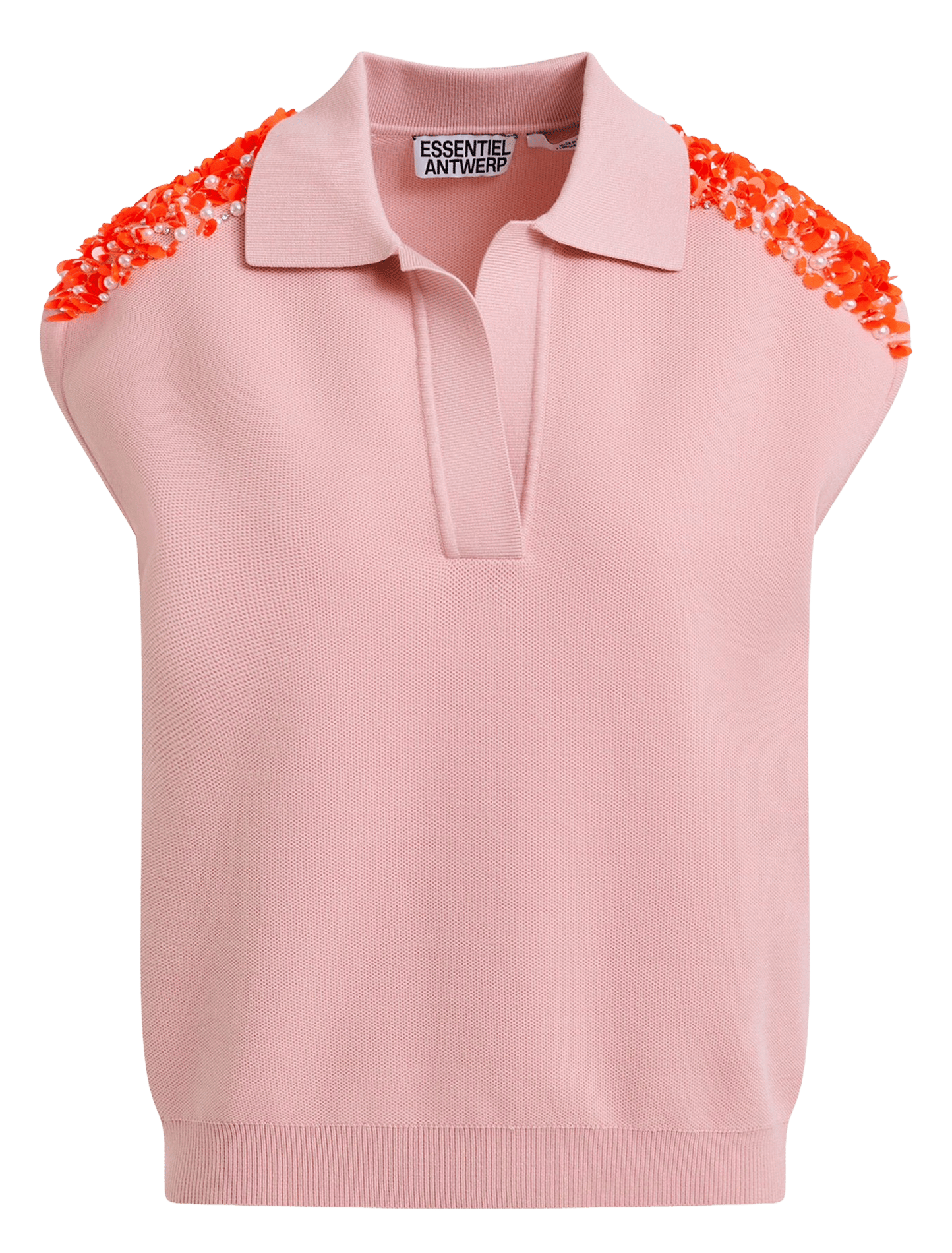 Top with polo shirt collar ESSENTIEL ANTWERP Pink