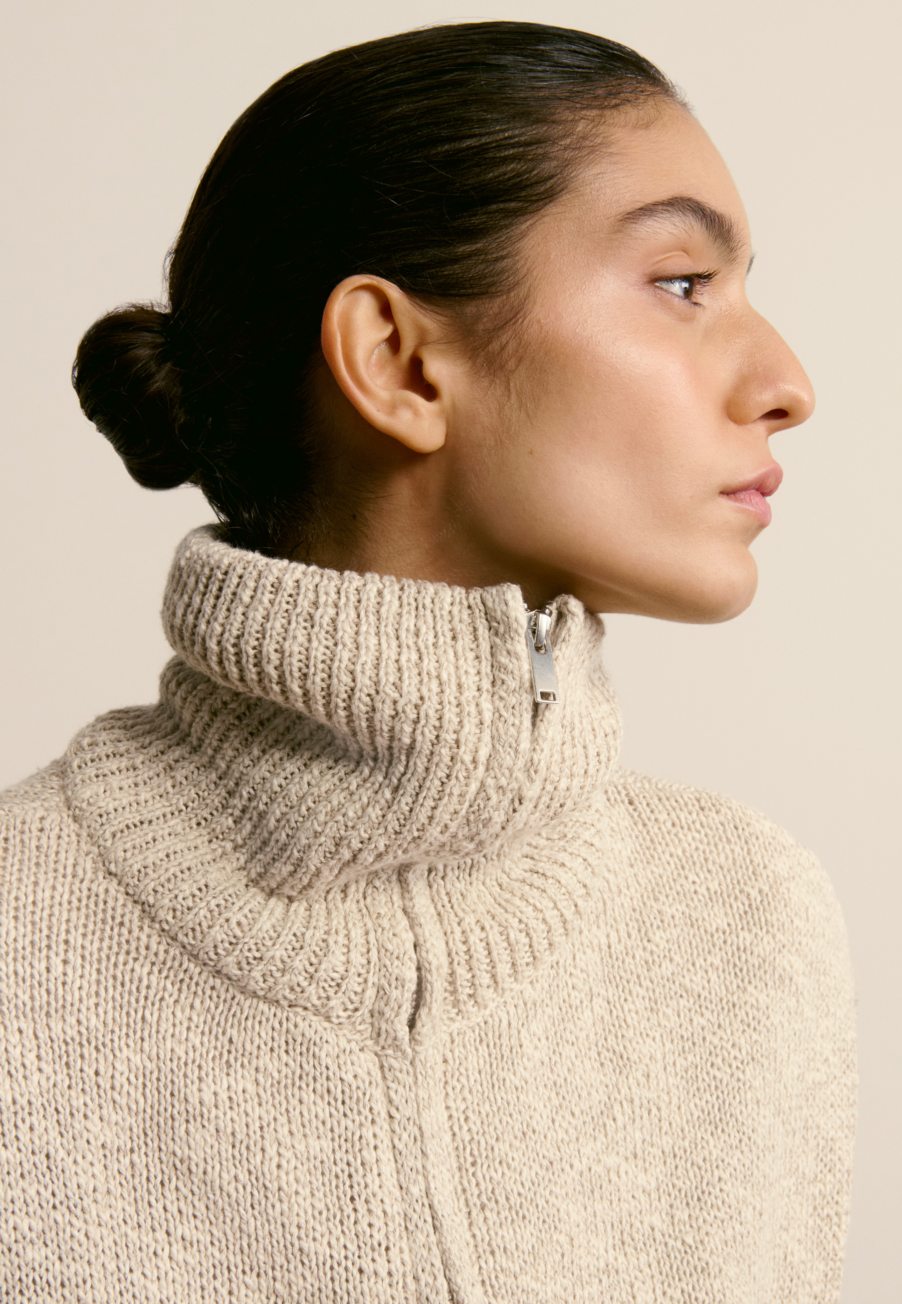 Short-sleeved zip-up cotton and linen vest MAISON MONTAGUT