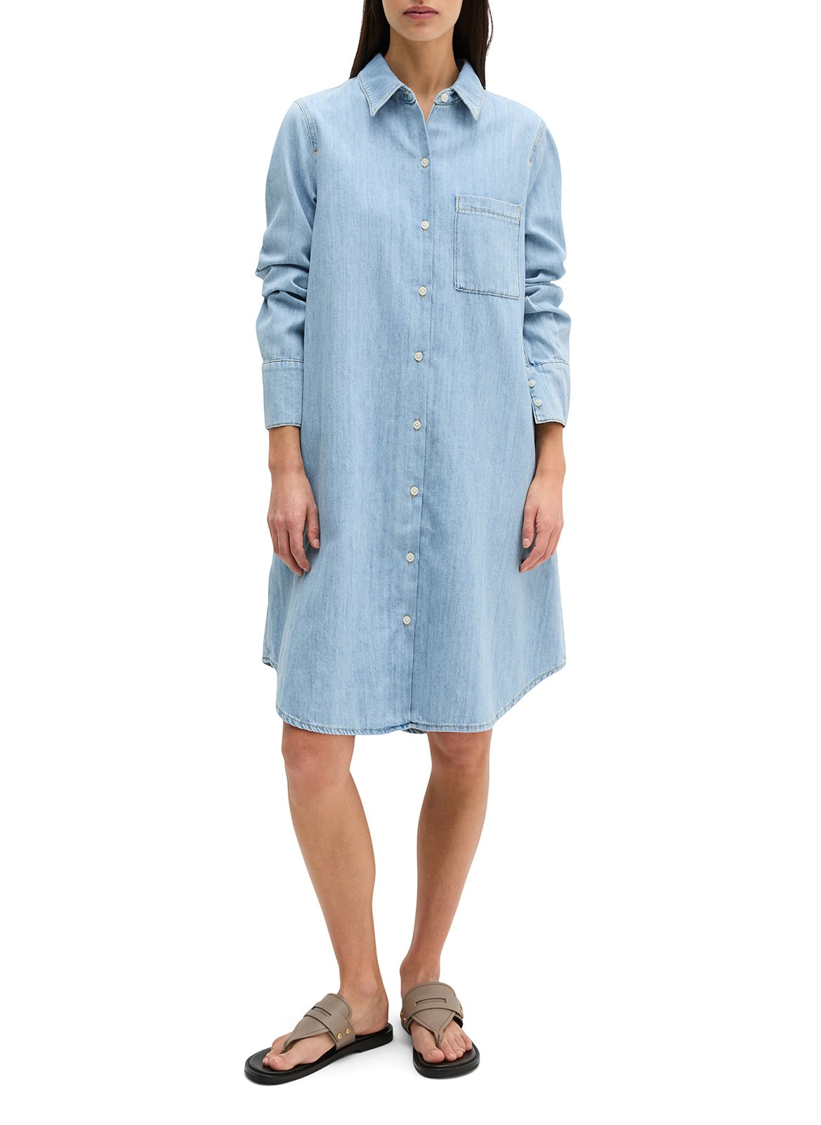 Midikleid aus Baumwolle mit klassischem Kragen MARC O'POLO Blau