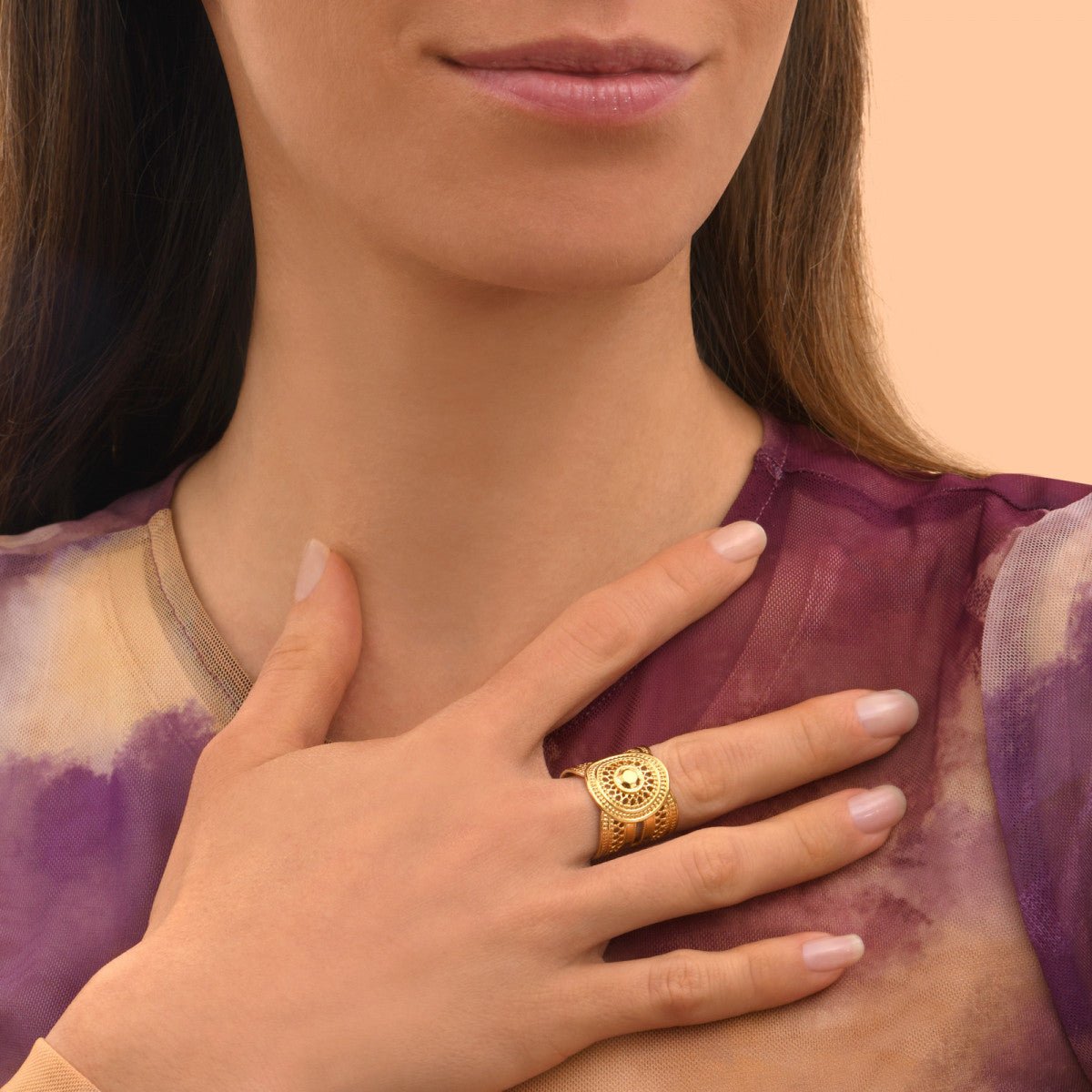 Bague filigrane   ajustable doré à l'or fin SATELLITE PARIS Doré