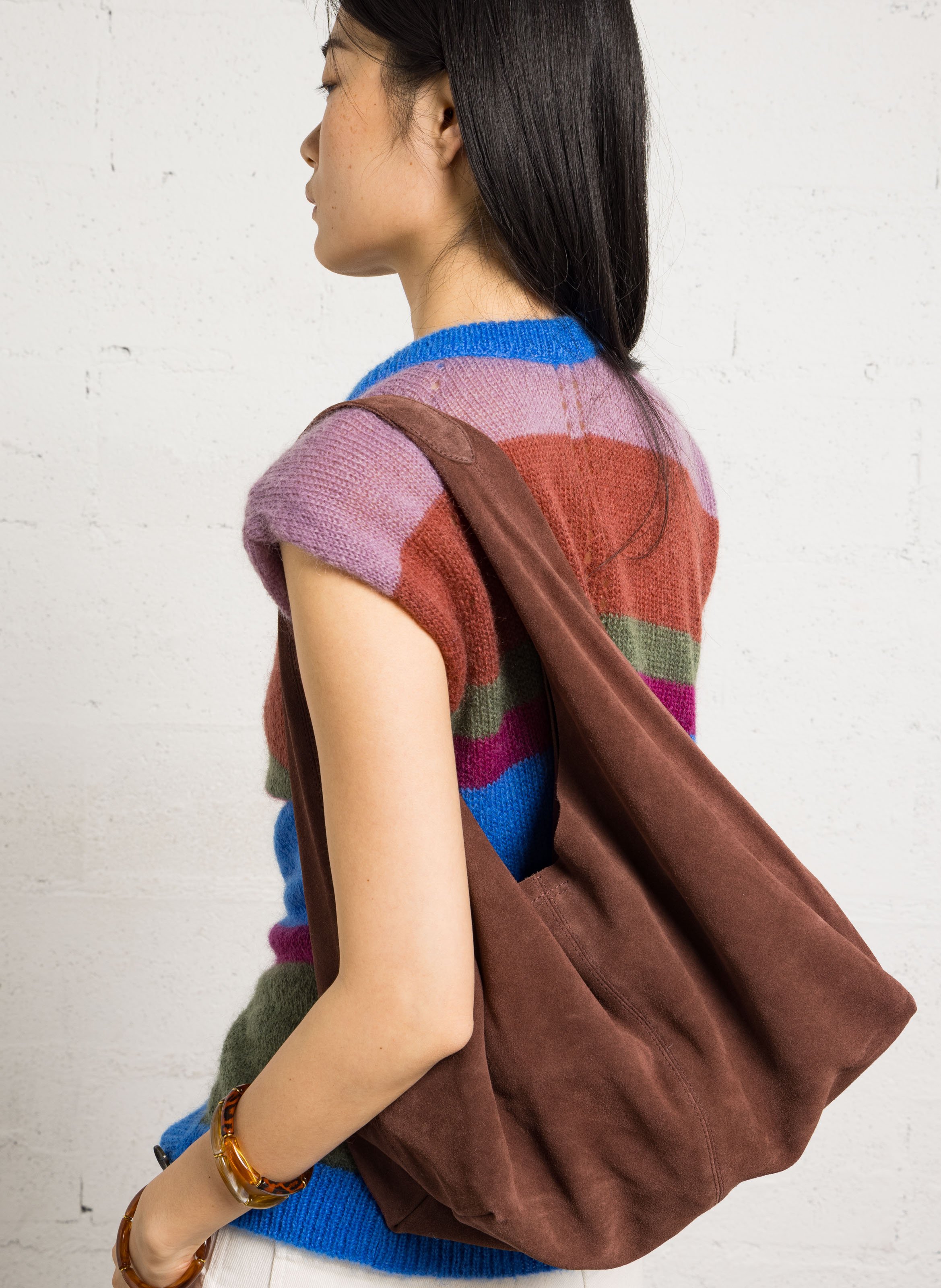 Cabas en cuir IKKS Marron