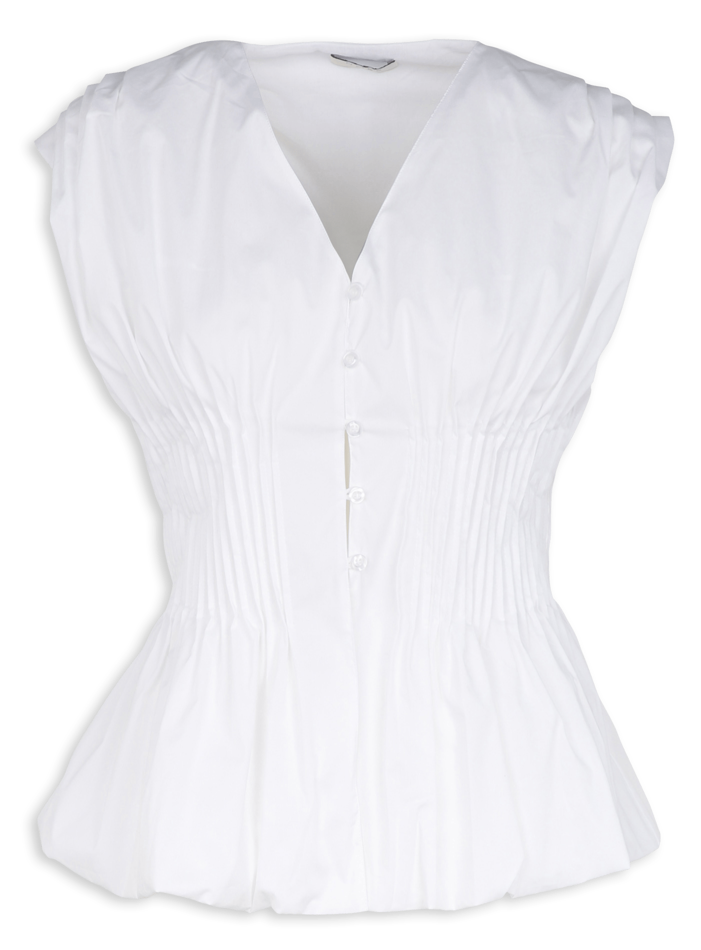 Camiseta de tirantes de mezcla de algodón con cuello de pico NORR Blanco