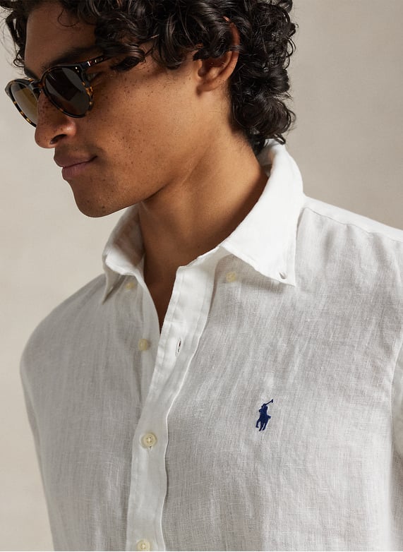 mens white polo ralph lauren dress shirt Polo Ralph Lauren Men's White Featherweight Mesh Long Sleeve Button Front Shirt