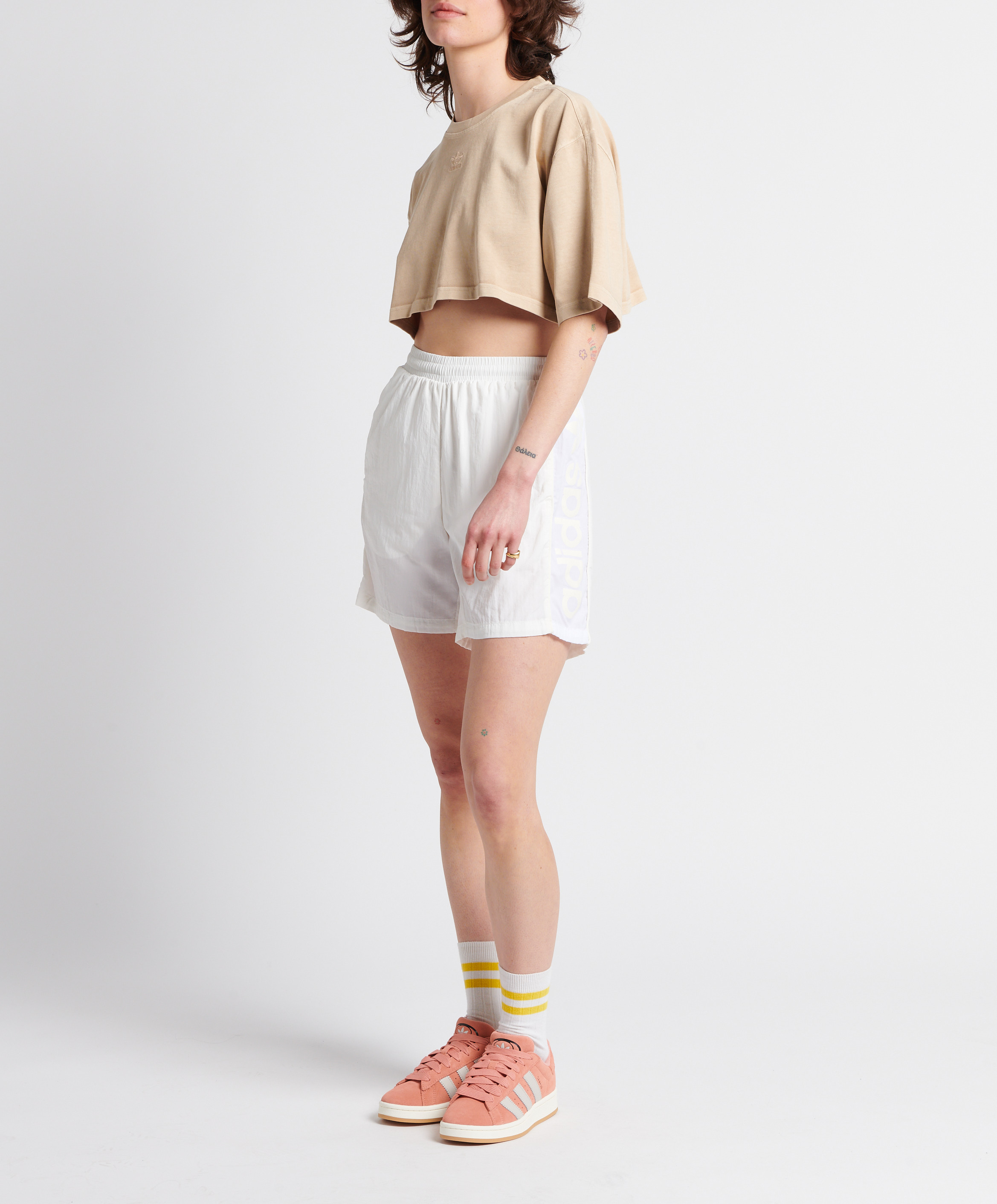 Screen-printed sports shorts ADIDAS White