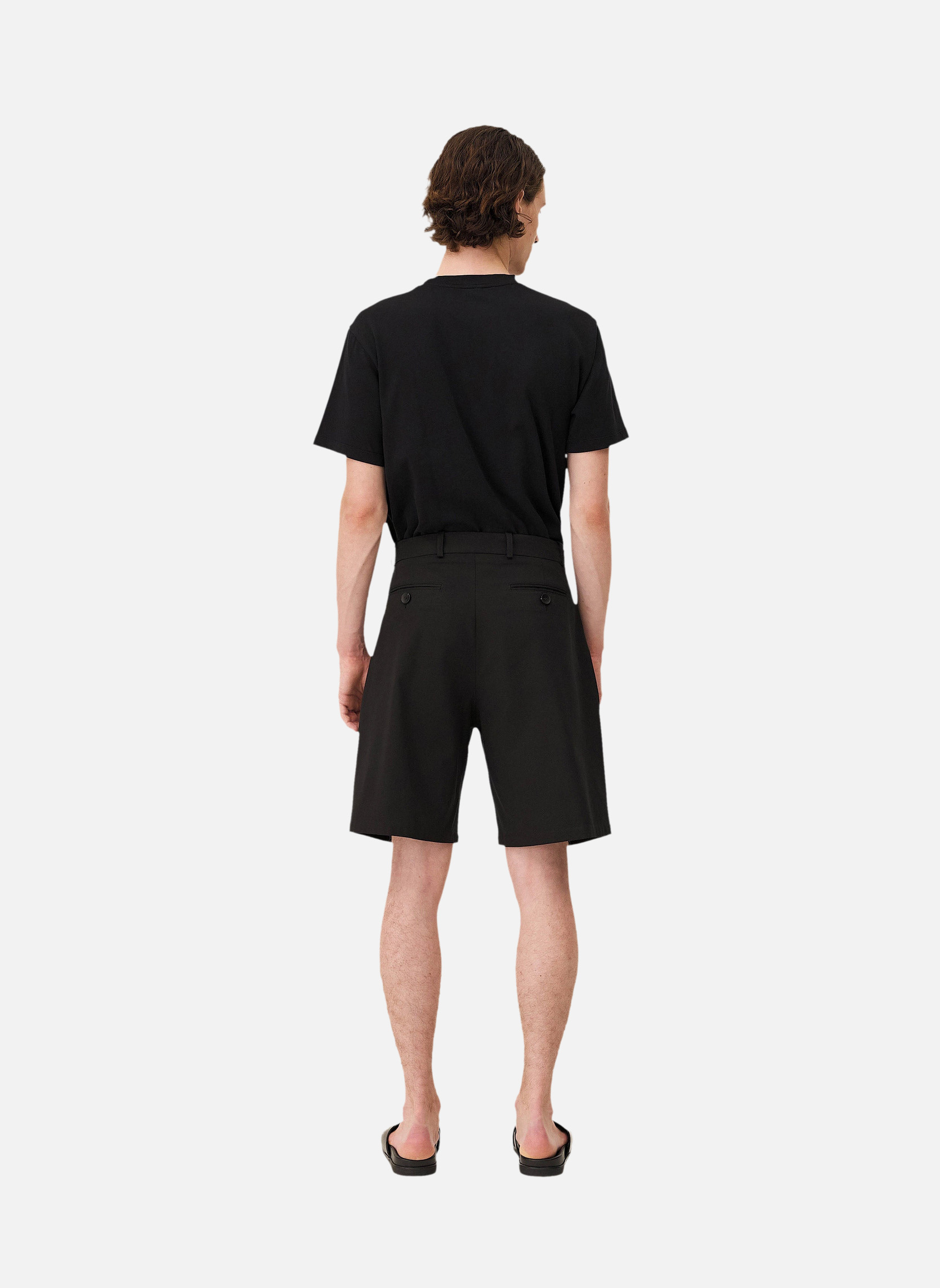 Pleated shorts COMO BLACK WOOL Noyoco Black