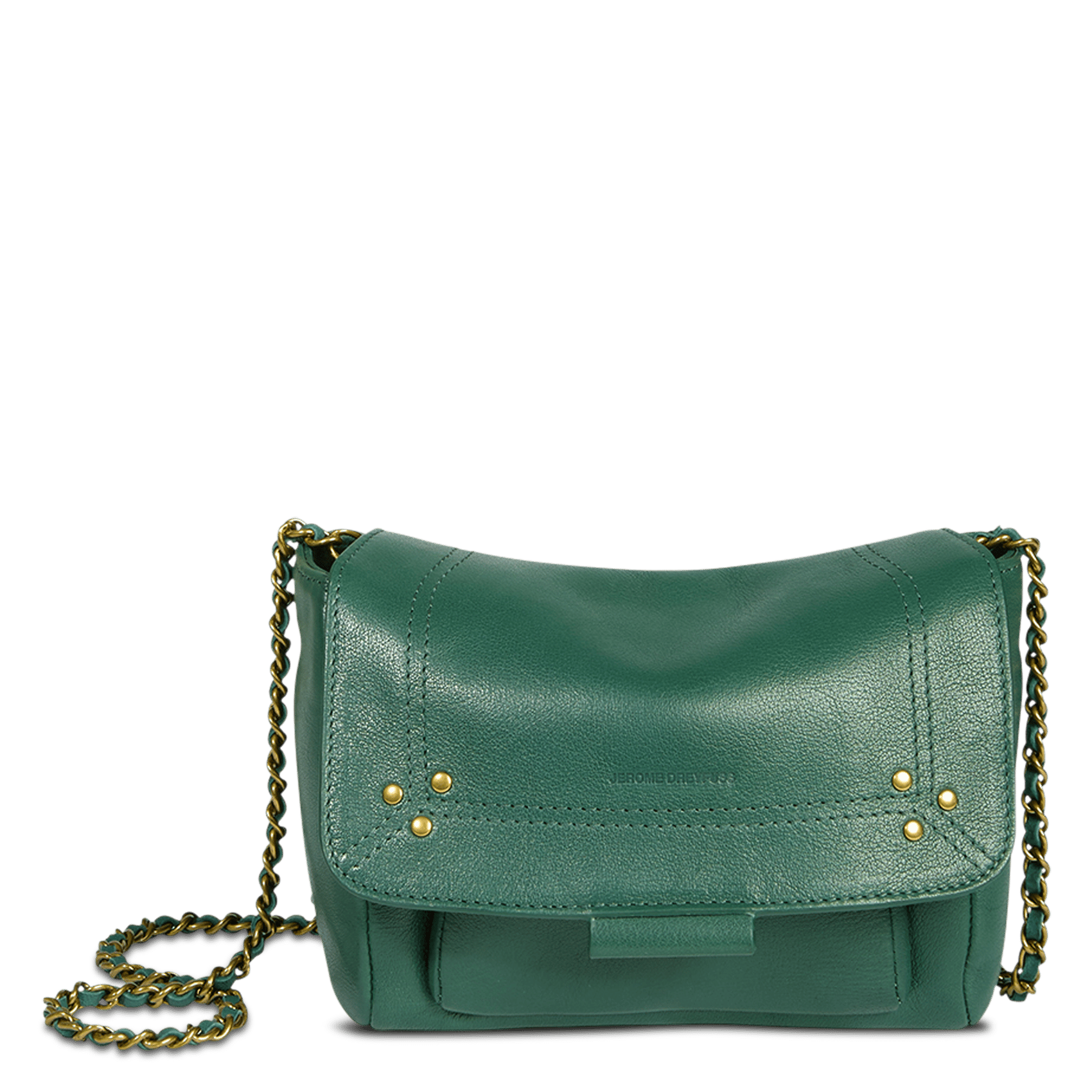 Leather mini shoulder bag JEROME DREYFUSS Khaki