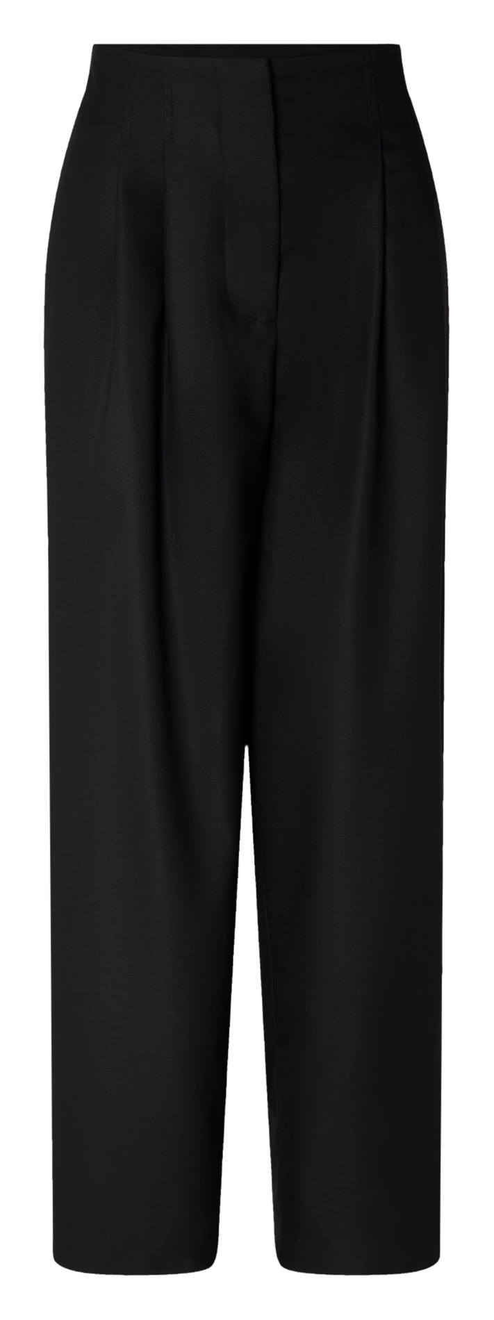 High-waisted straight pleated pants SESSUN Black