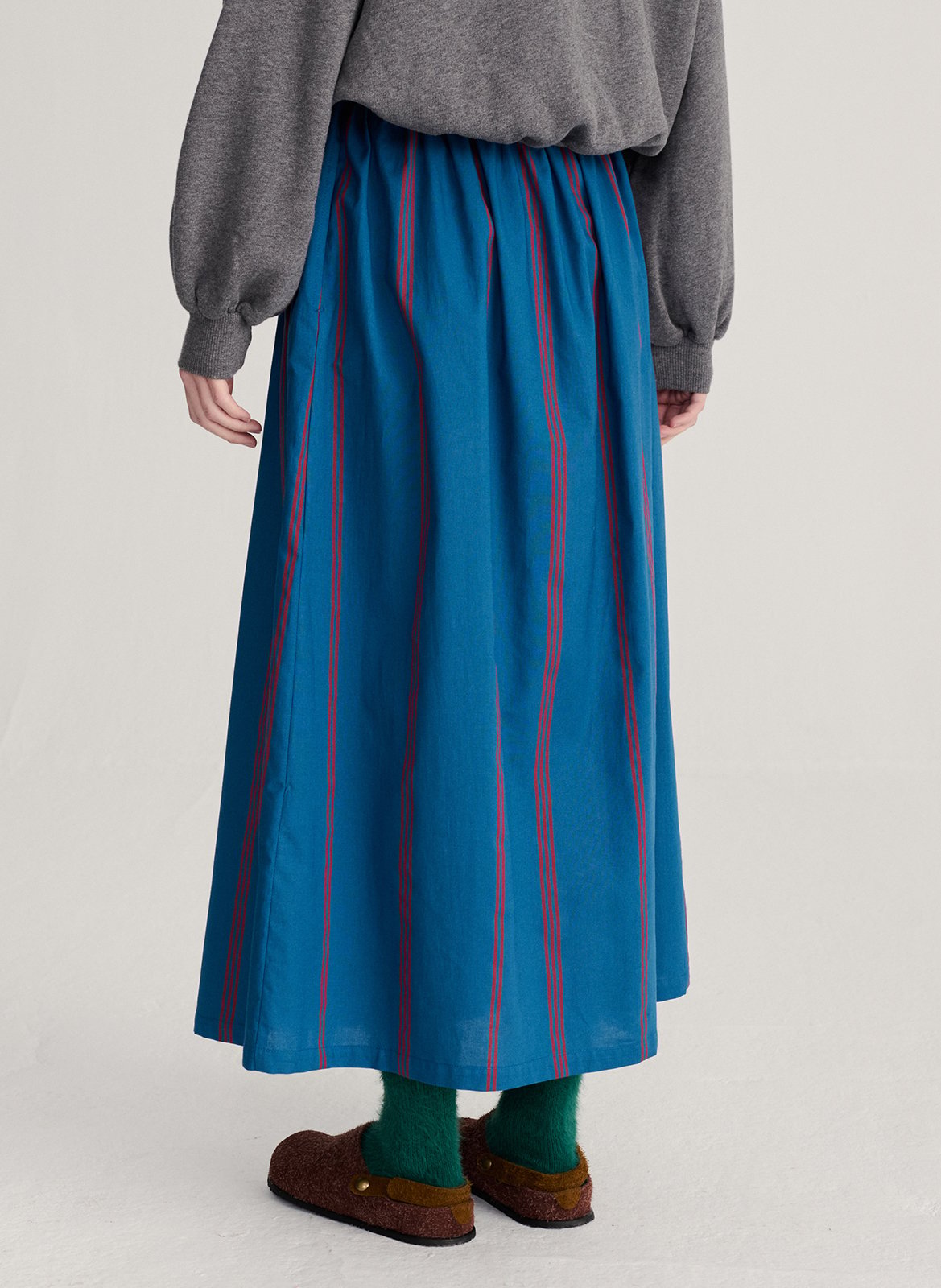 Jupe évasée taille haute rayée BOBO CHOSES Bleu