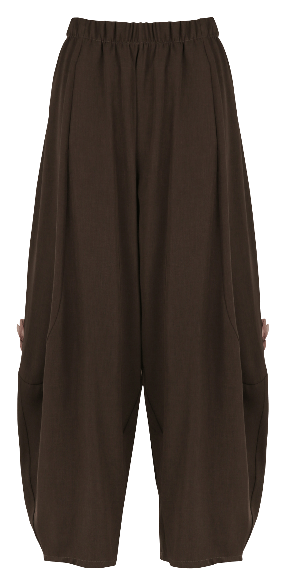 Balloon pants with elastic waistband IMPERIAL Brown