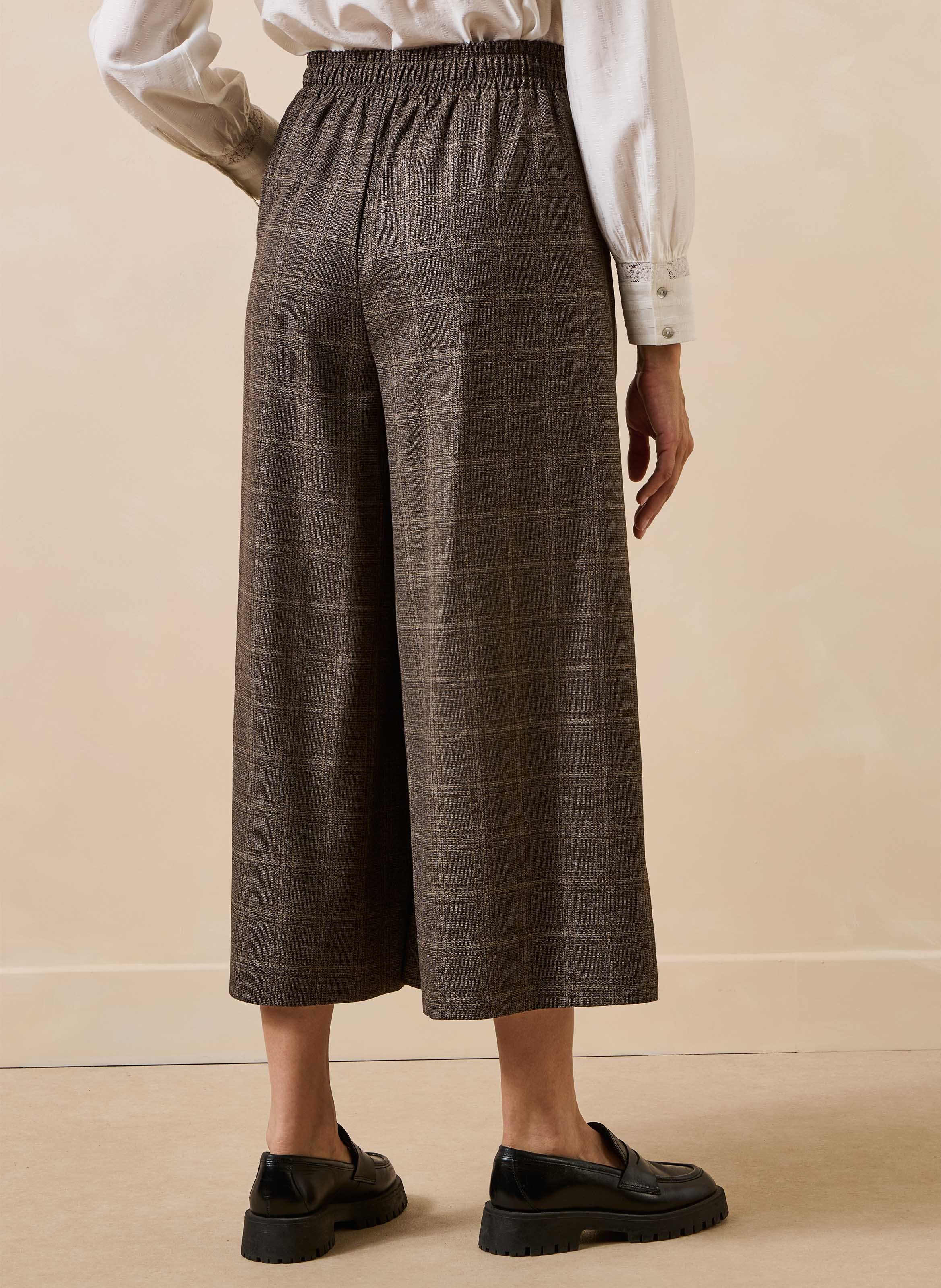 Pantacourt large taille haute LA FEE MARABOUTEE Marron