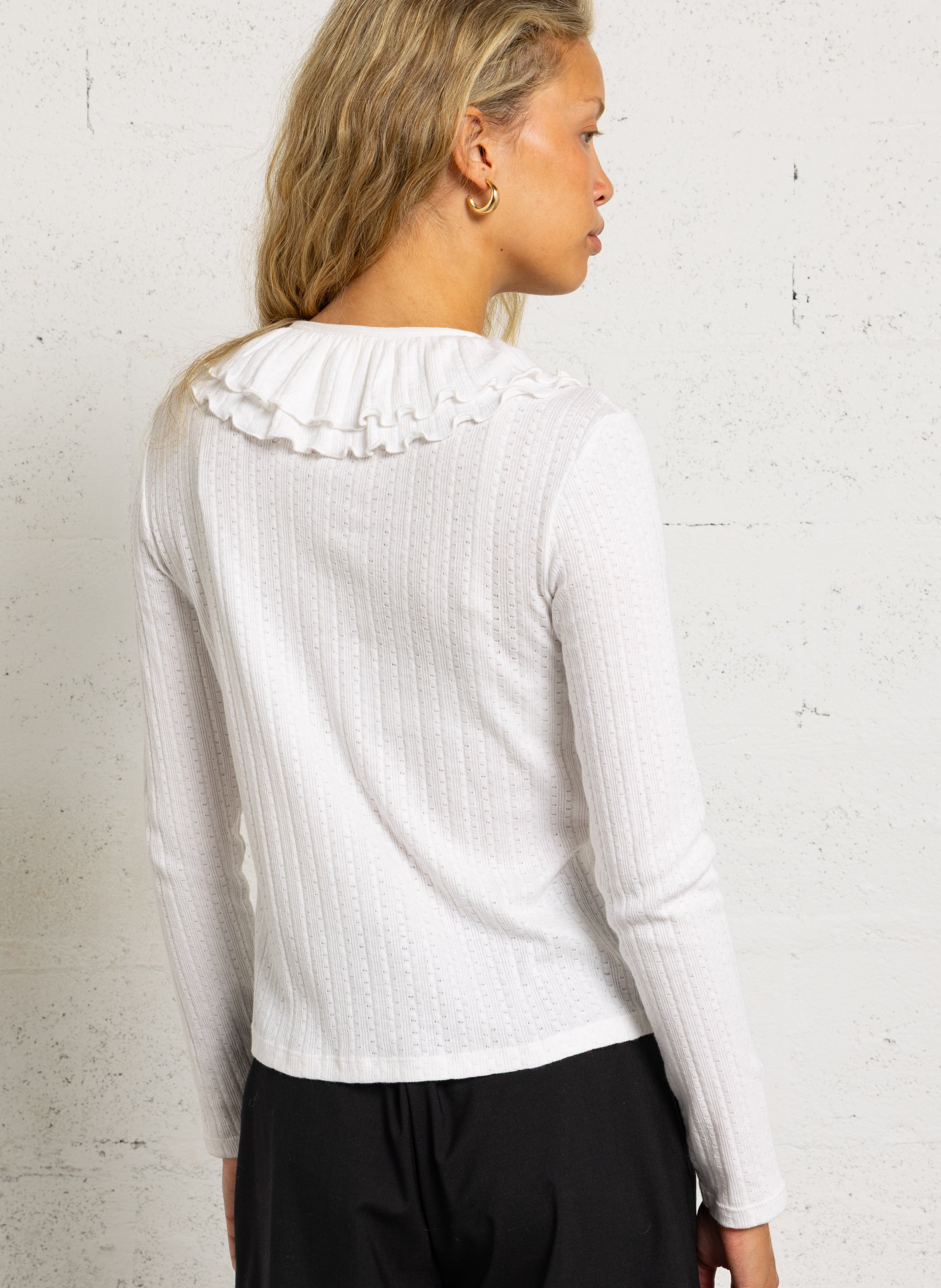 Straight-fit cotton shirt with Peter Pan collar DES PETITS HAUTS Beige