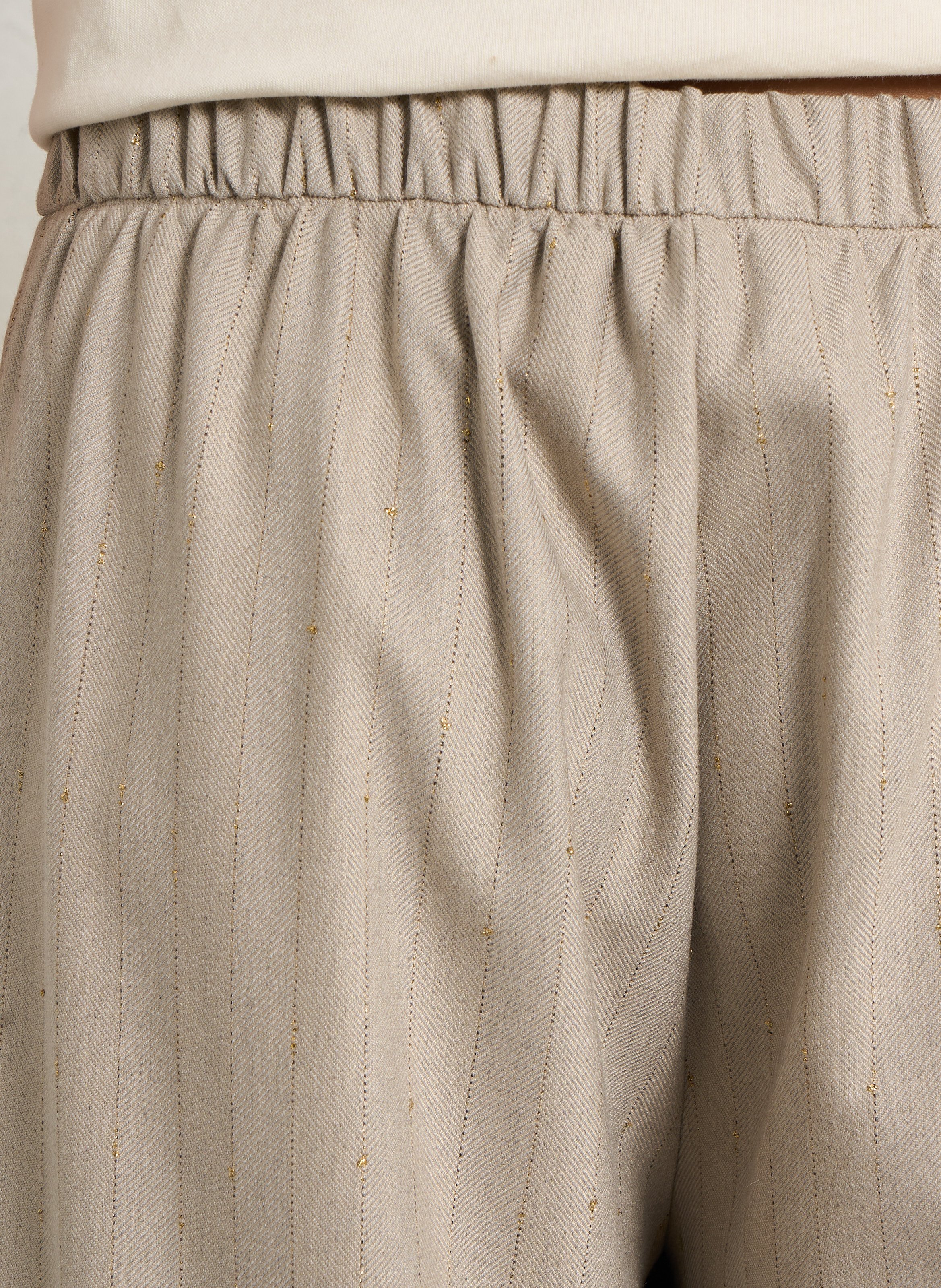 Wide-leg pants with fine stripes PLEASE Grey