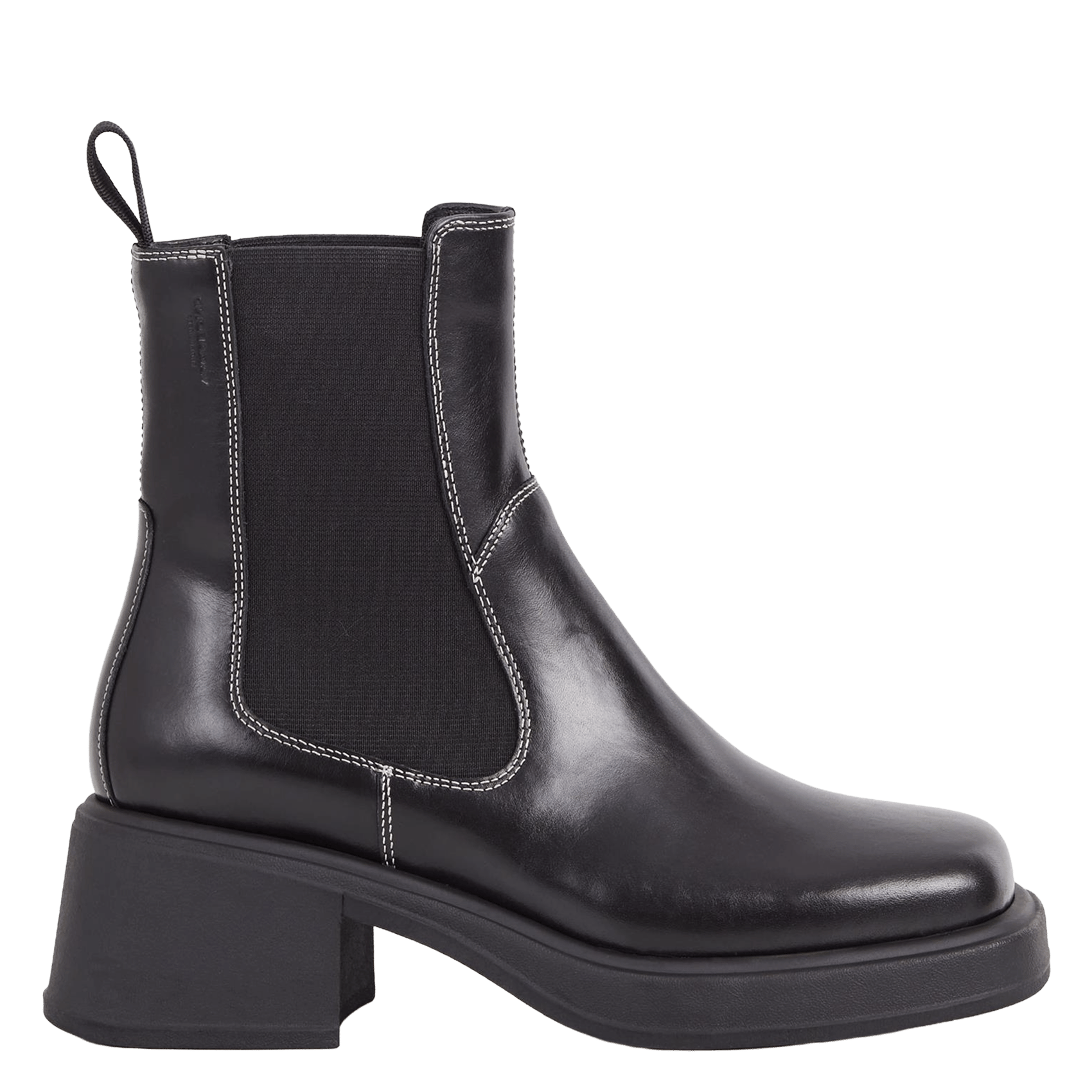 Square-toe leather boots VAGABOND Black