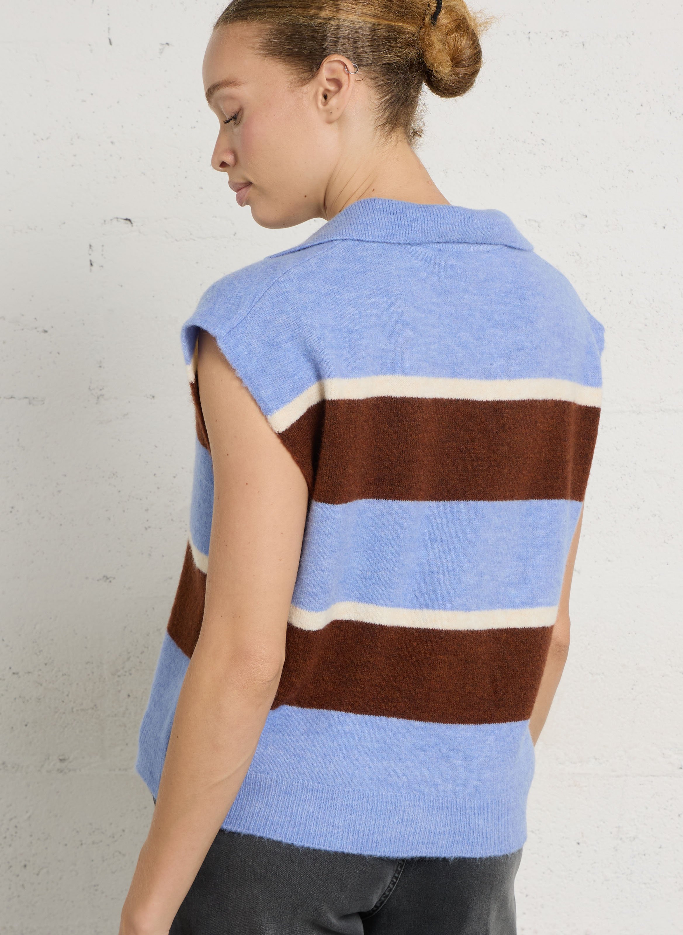 Pull col V  TINSELS Bleu