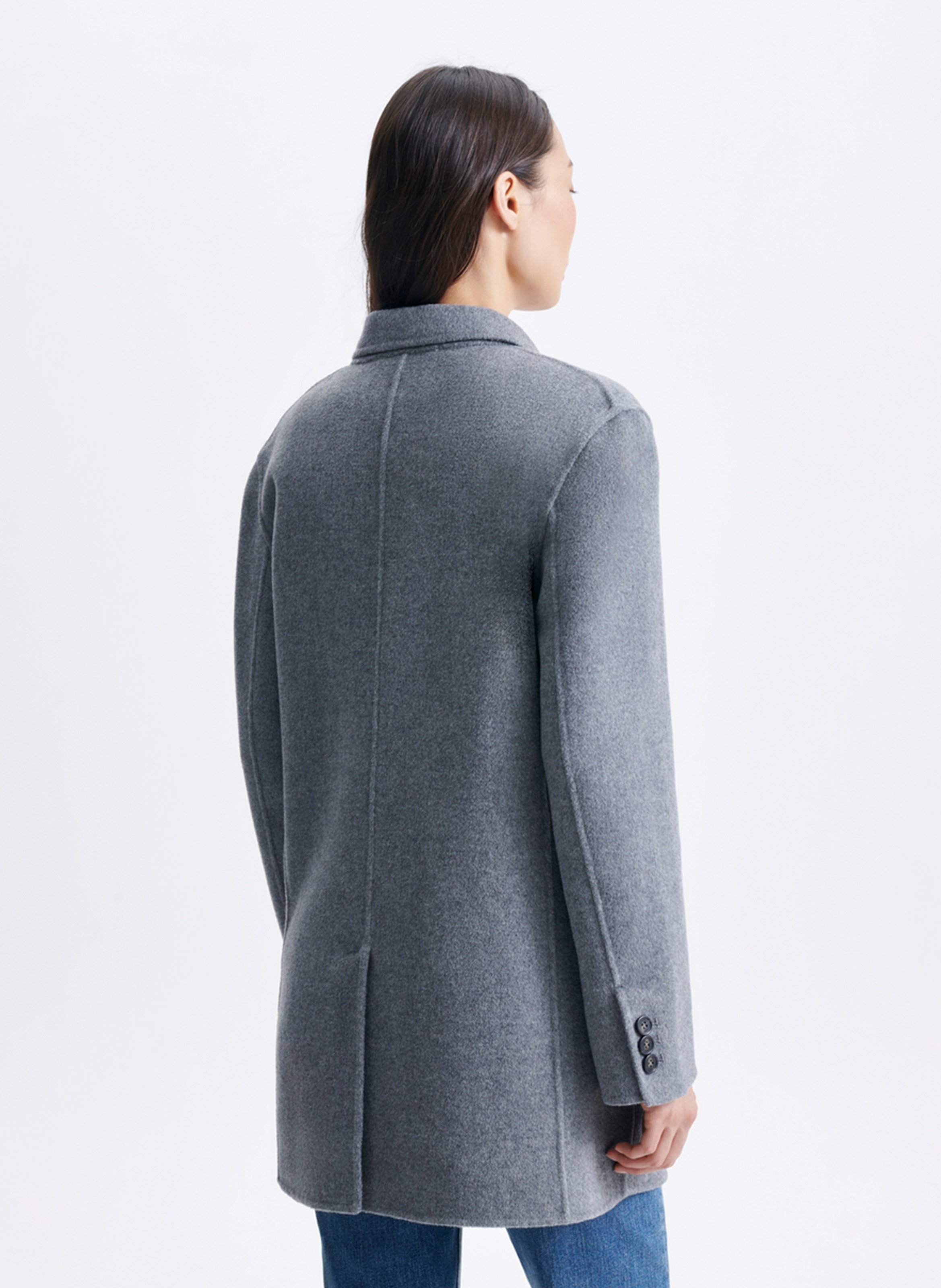 Tailored wool blend blazer with fringes VANESSA BRUNO Grey