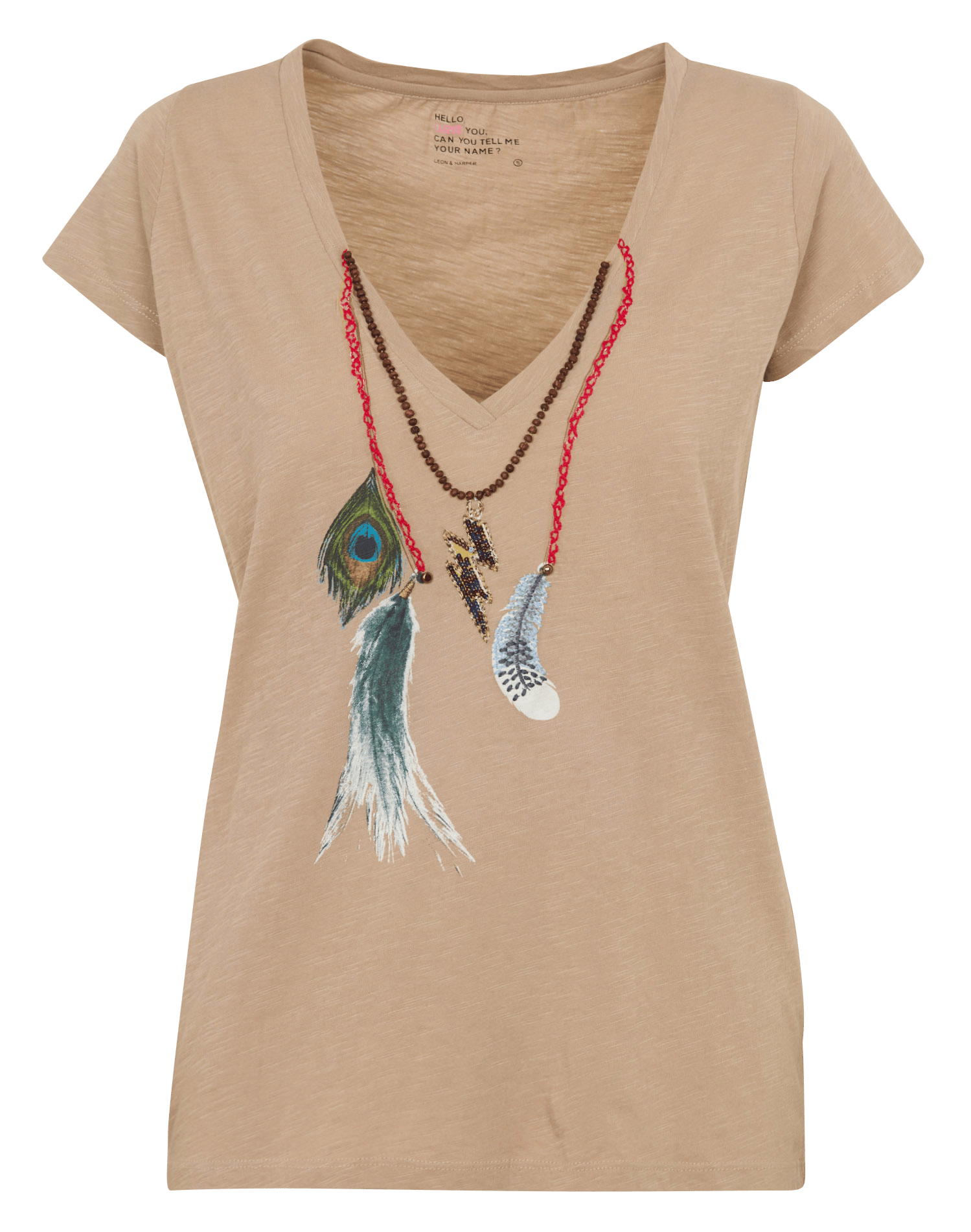 Tee-shirt brodé en coton bio LEON & HARPER