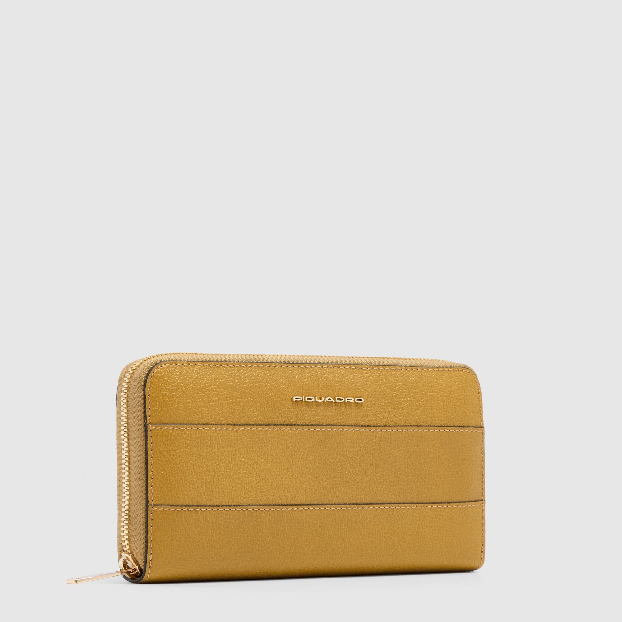 Women's zip-around wallet with four compartments PIQUADRO Yellow