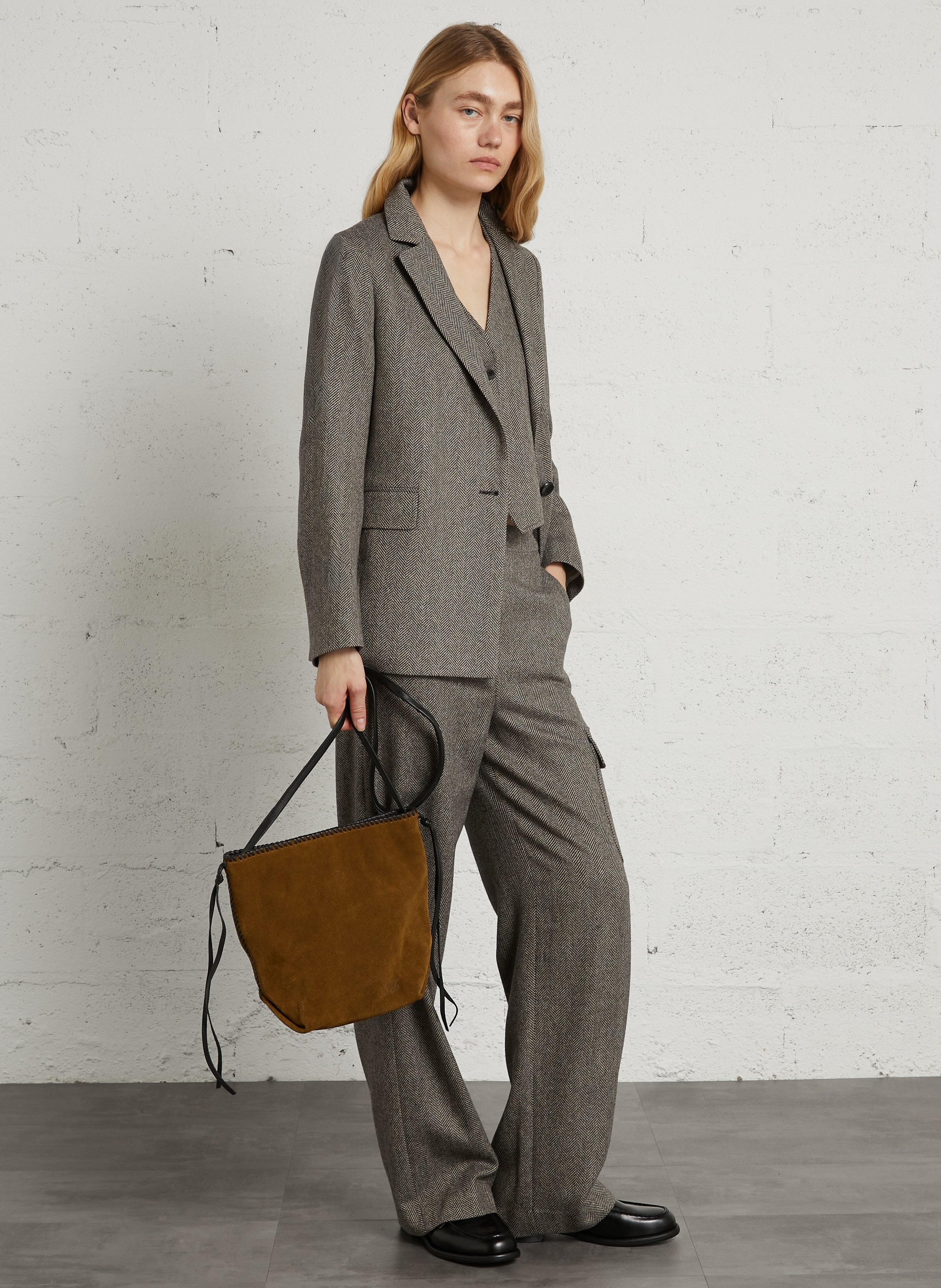 Weites Hose mit Muster aus Wollmischung DIEGA Schwarz