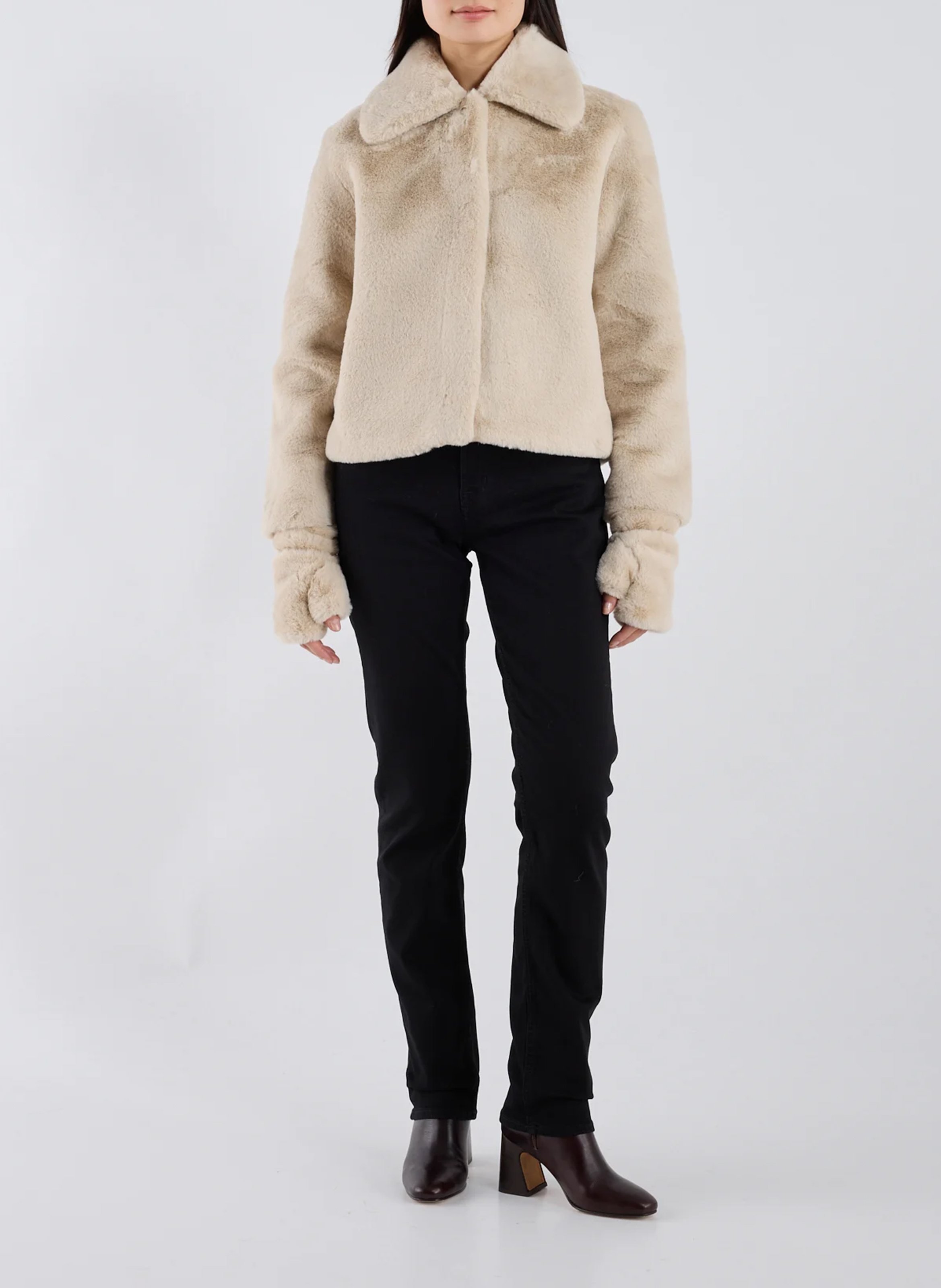 Fäustlinge in Felloptik APPARIS Beige