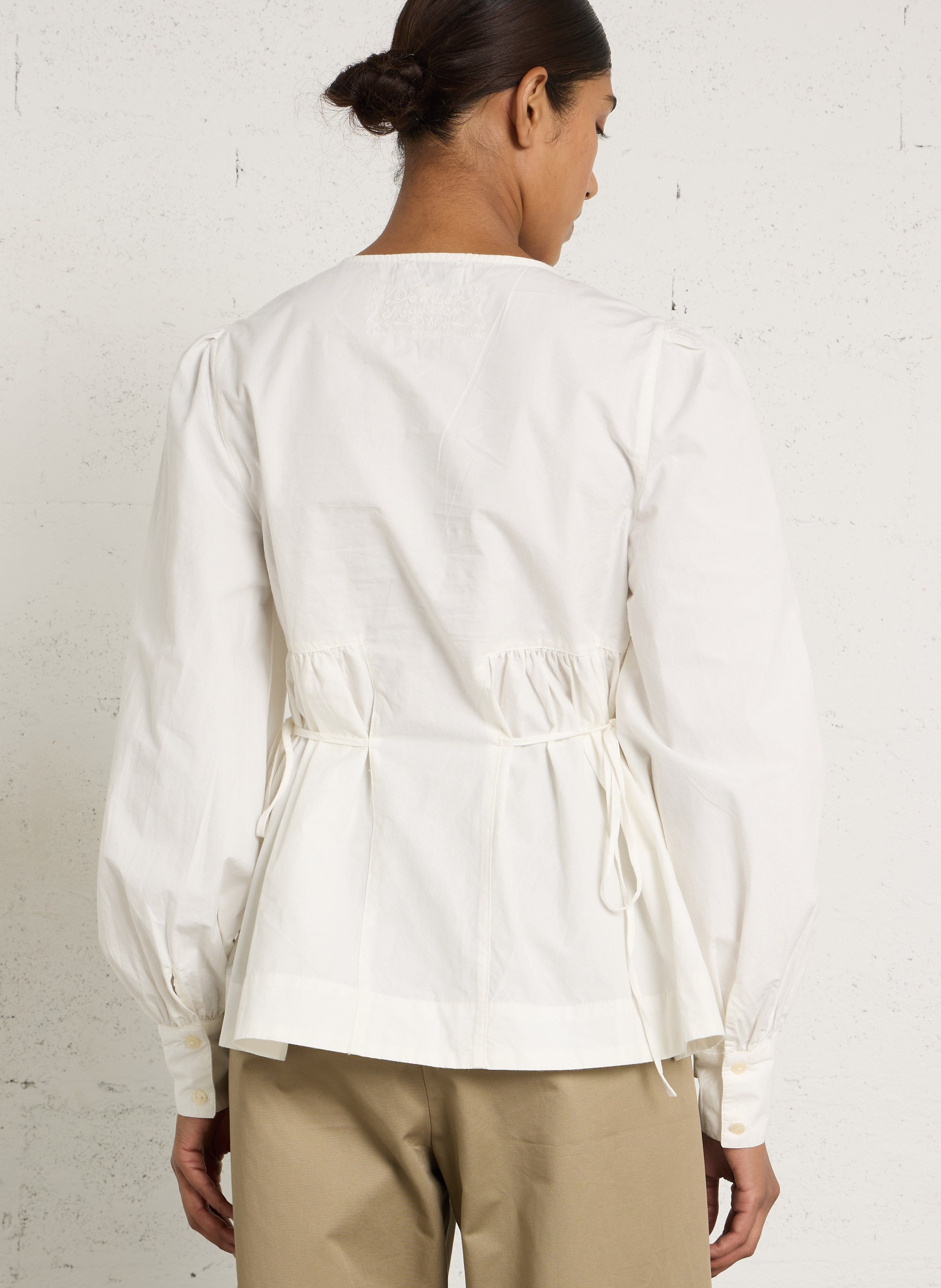 Blouse col classique en coton DAMSON MADDER Blanc