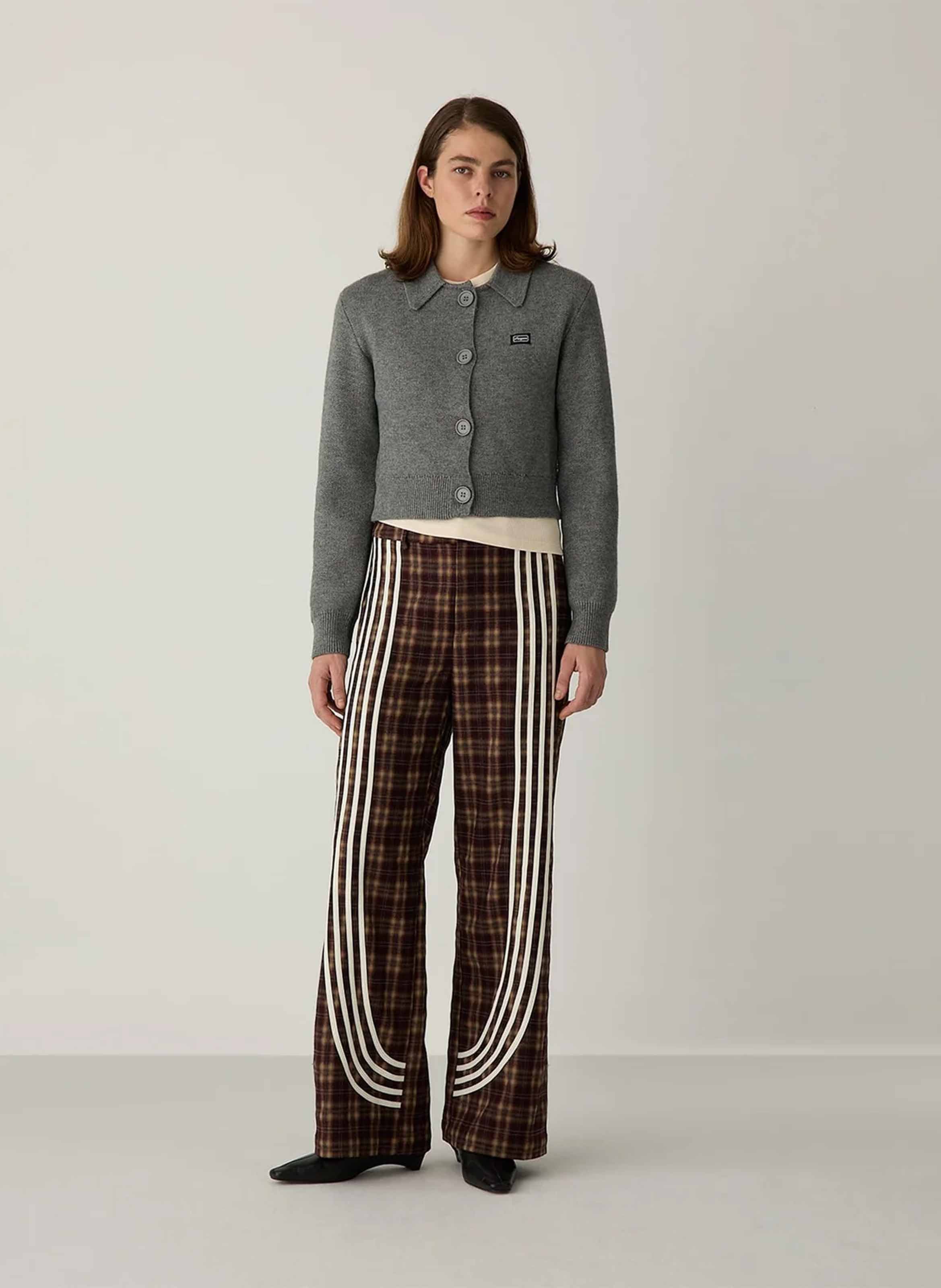 Short plain straight-cut cardigan LAAGAM Grey
